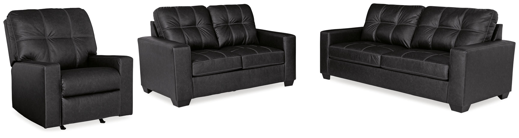 Barlin Carbon Mills reclining loveseat side view