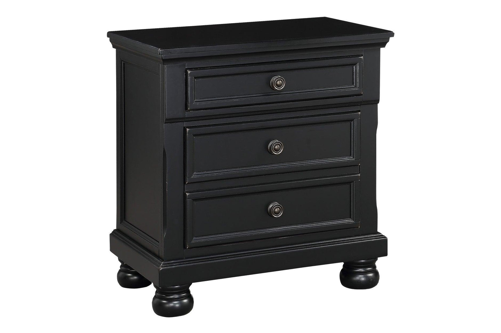 side view of Laurelin Black Storage Bedroom Set nightstand