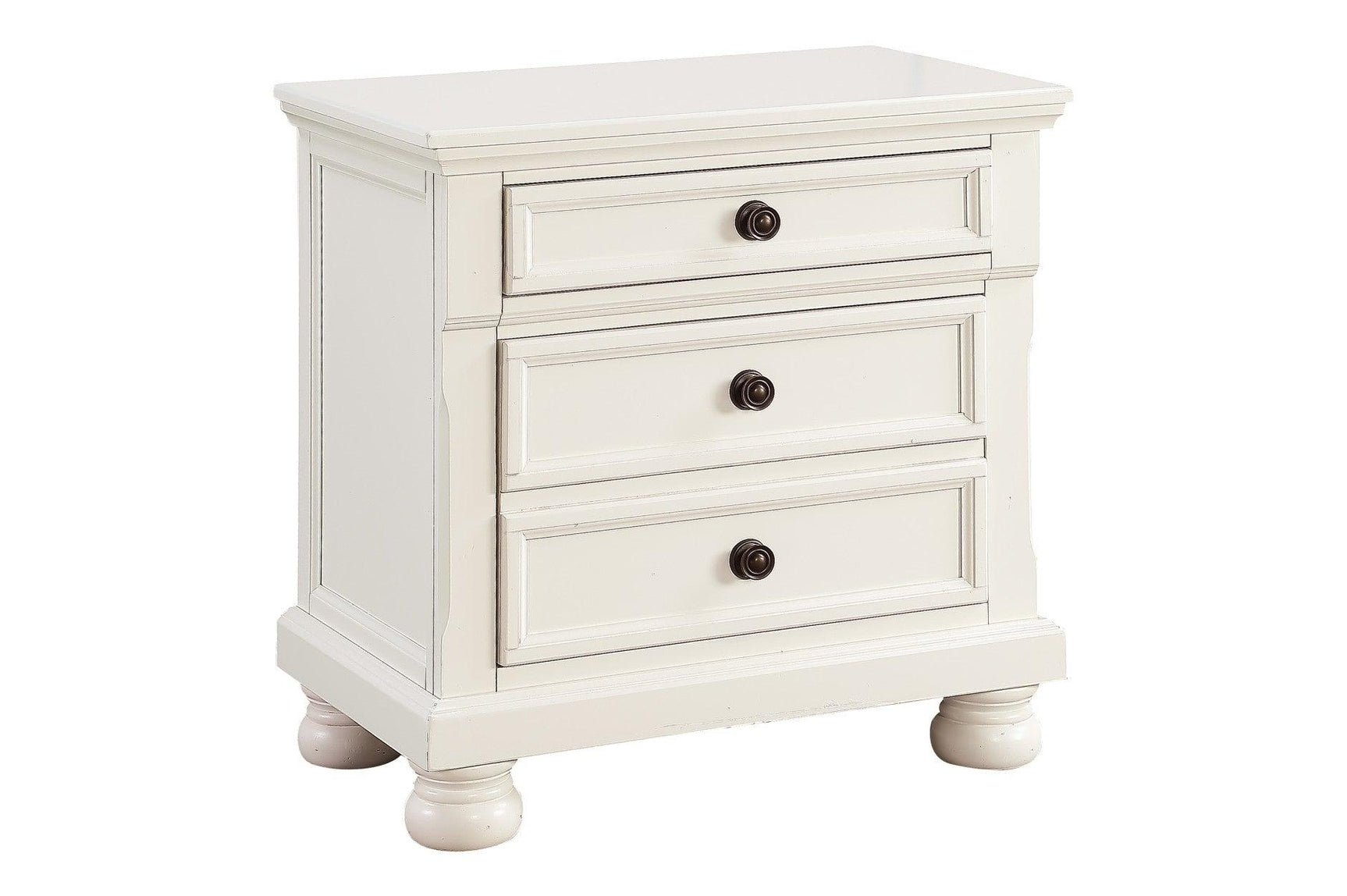 Side profile of Laurelin White sleigh bed