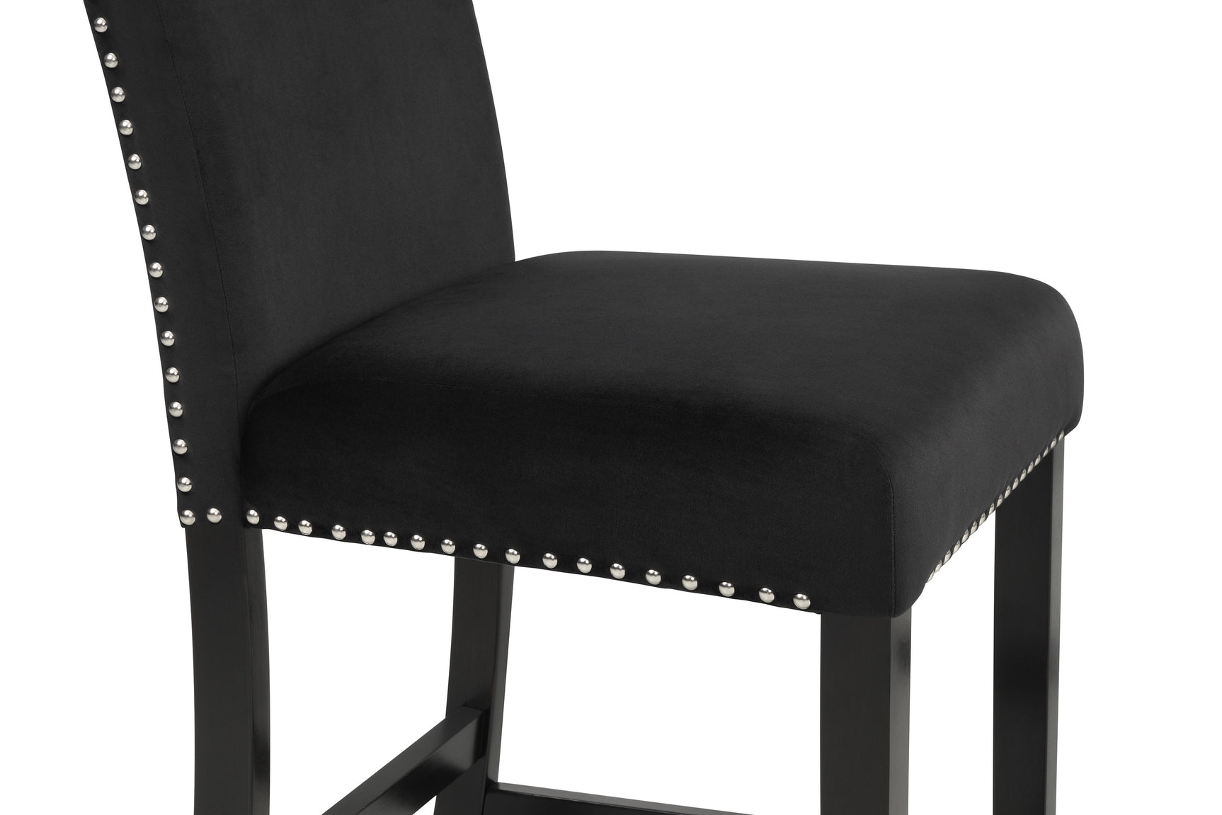 Side angle of a chair from Lennon Black Upholstered Counter Height Dining Set