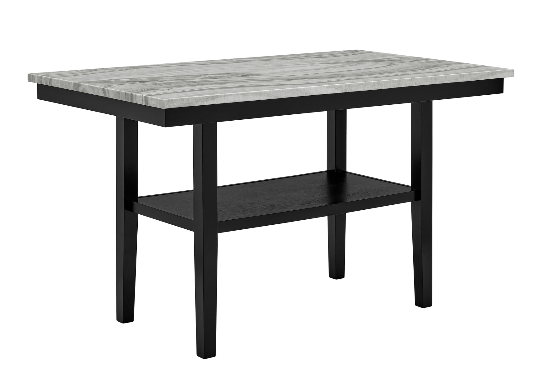 Side view of Marbel Light Gray Faux Marble Counter Height Dining Set