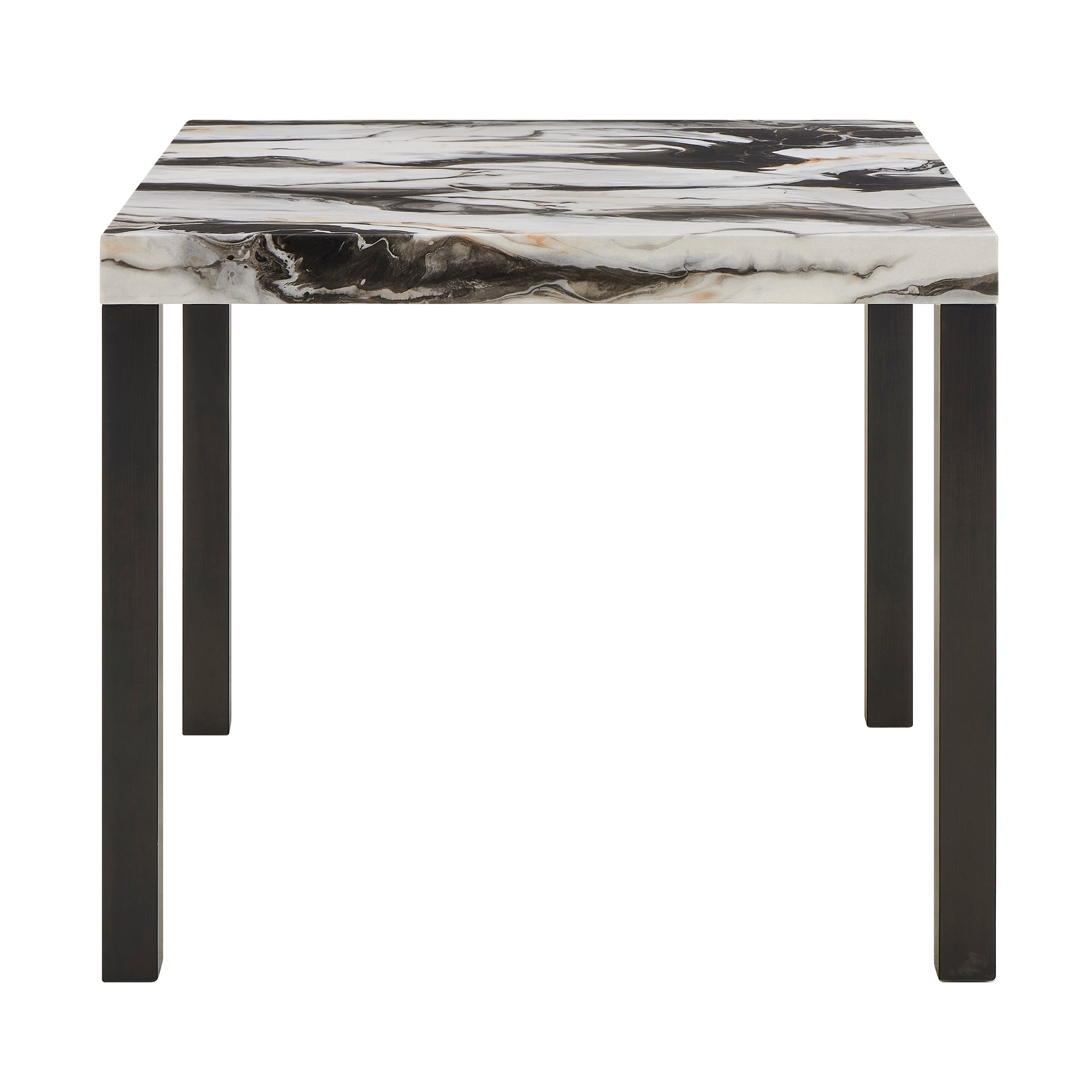 angle view of Vega Brown Faux Marble Counter Height Dining Table
