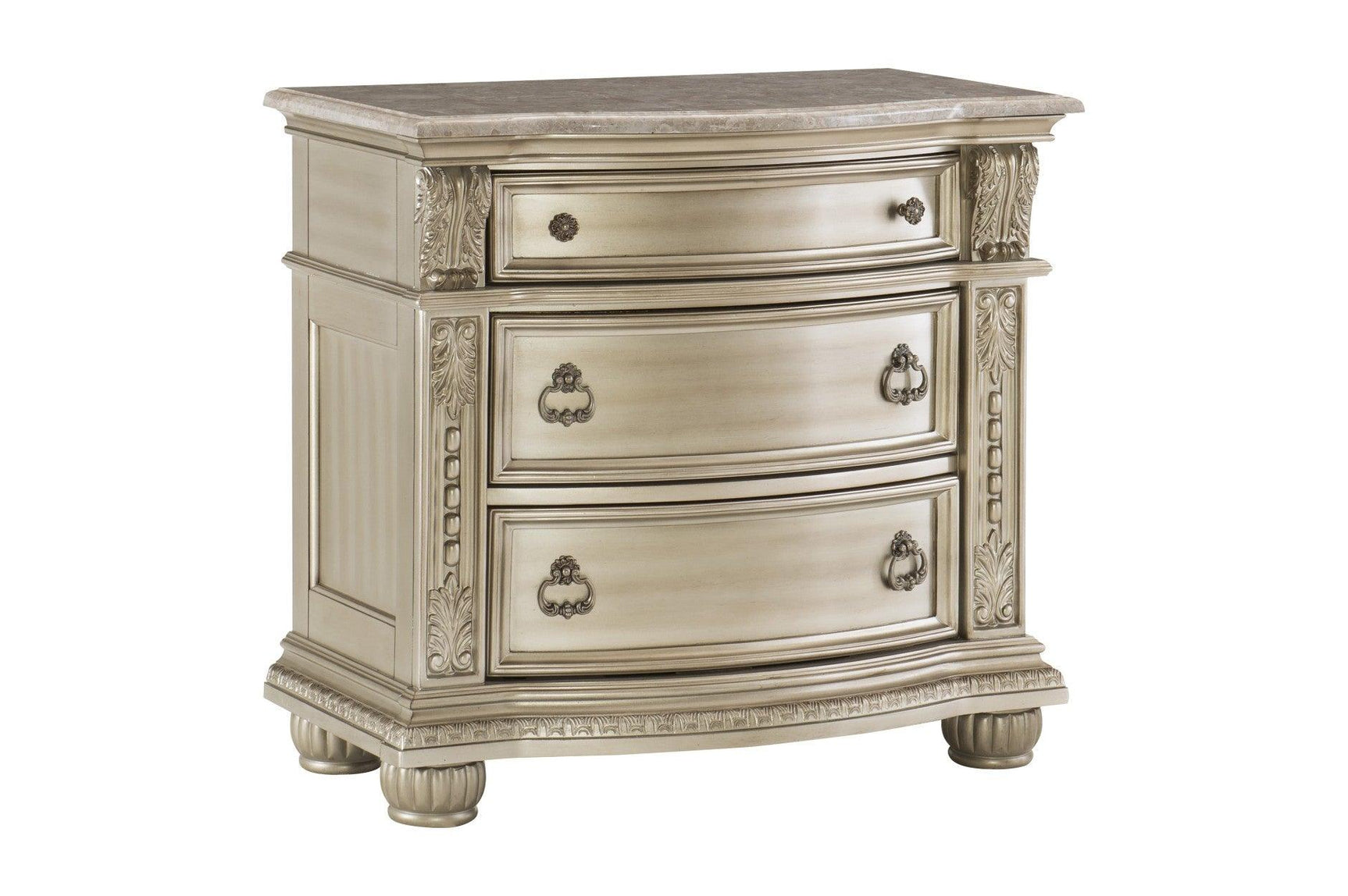 Angle view of dresser and mirror