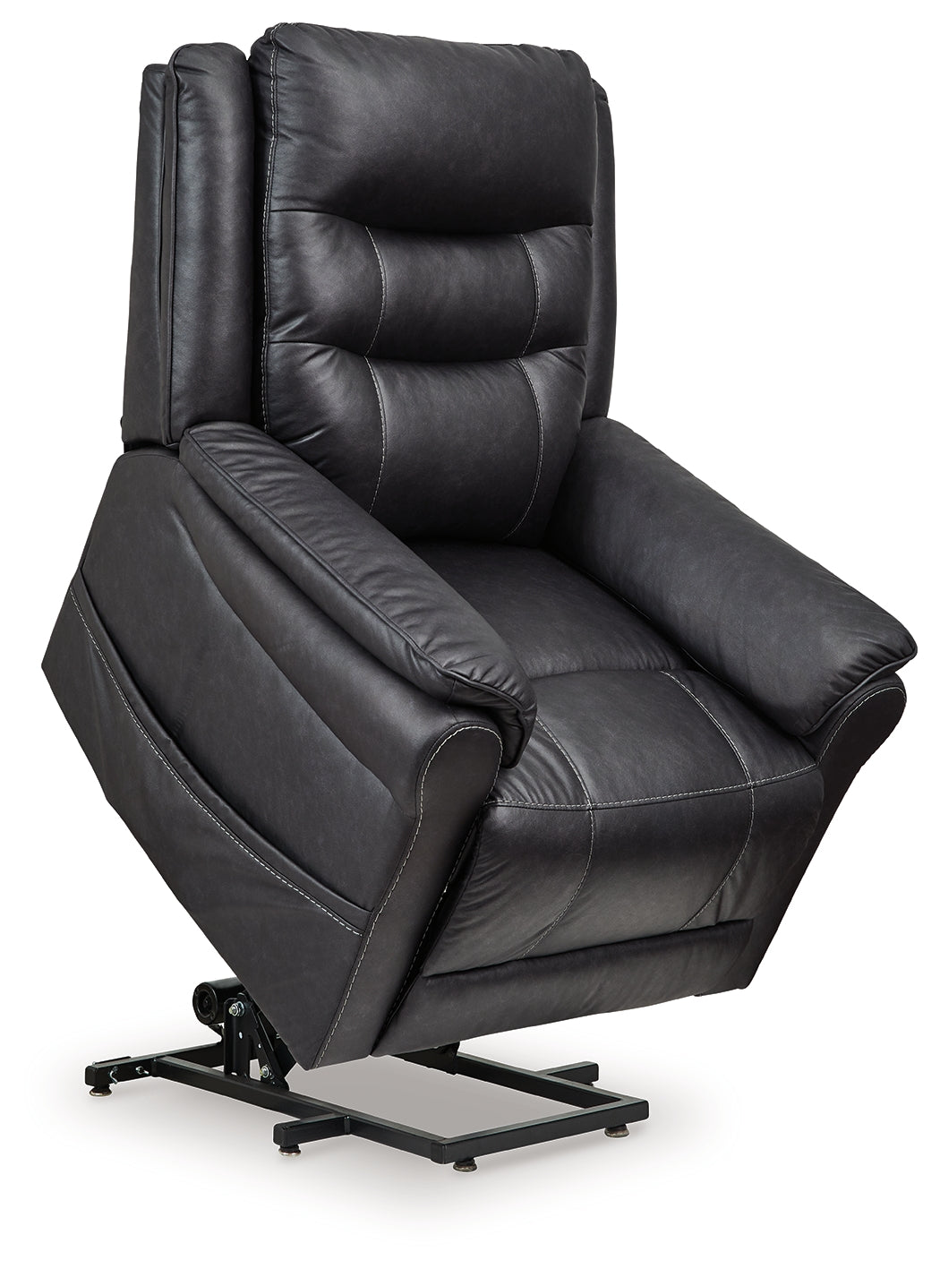 Oatman Carbon power lift recliner angled front view