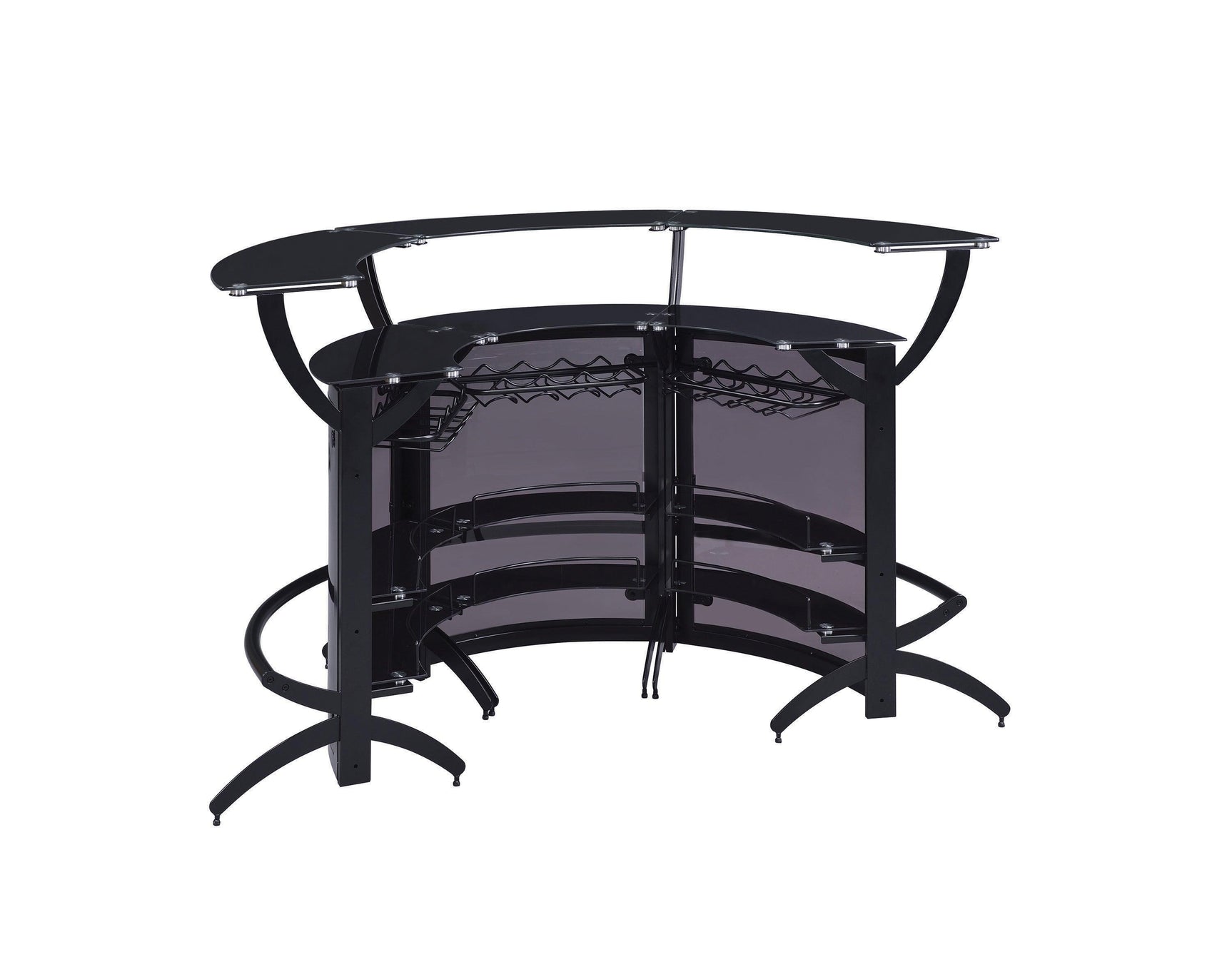 Full view of Dallas 3-Bottle Wine Rack Bar Unit in a modern living space
