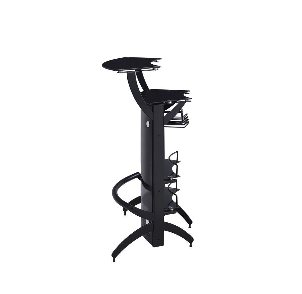 Dallas Bar Unit side profile highlighting tempered glass shelves
