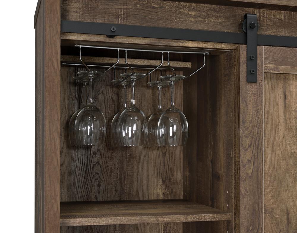 Arlington Bar Cabinet With Sliding Door Rustic Oak - Ella Furniture
