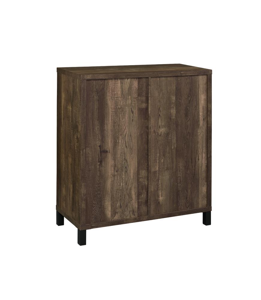 Arlington Bar Cabinet With Sliding Door Rustic Oak - Ella Furniture