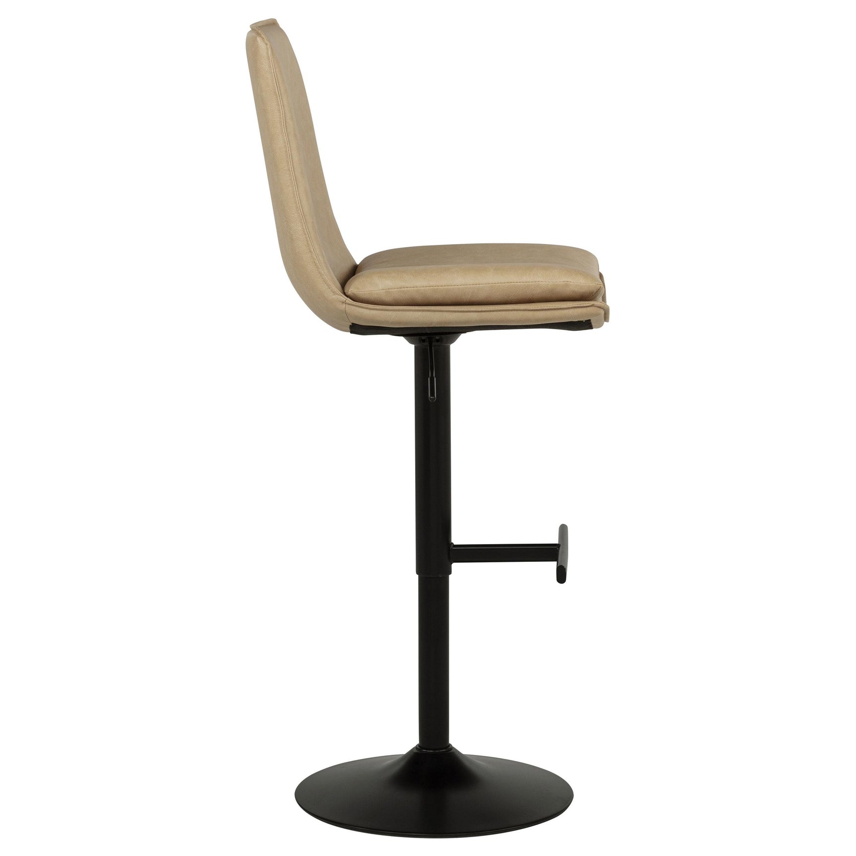 View of bar stool from above highlighting seat
