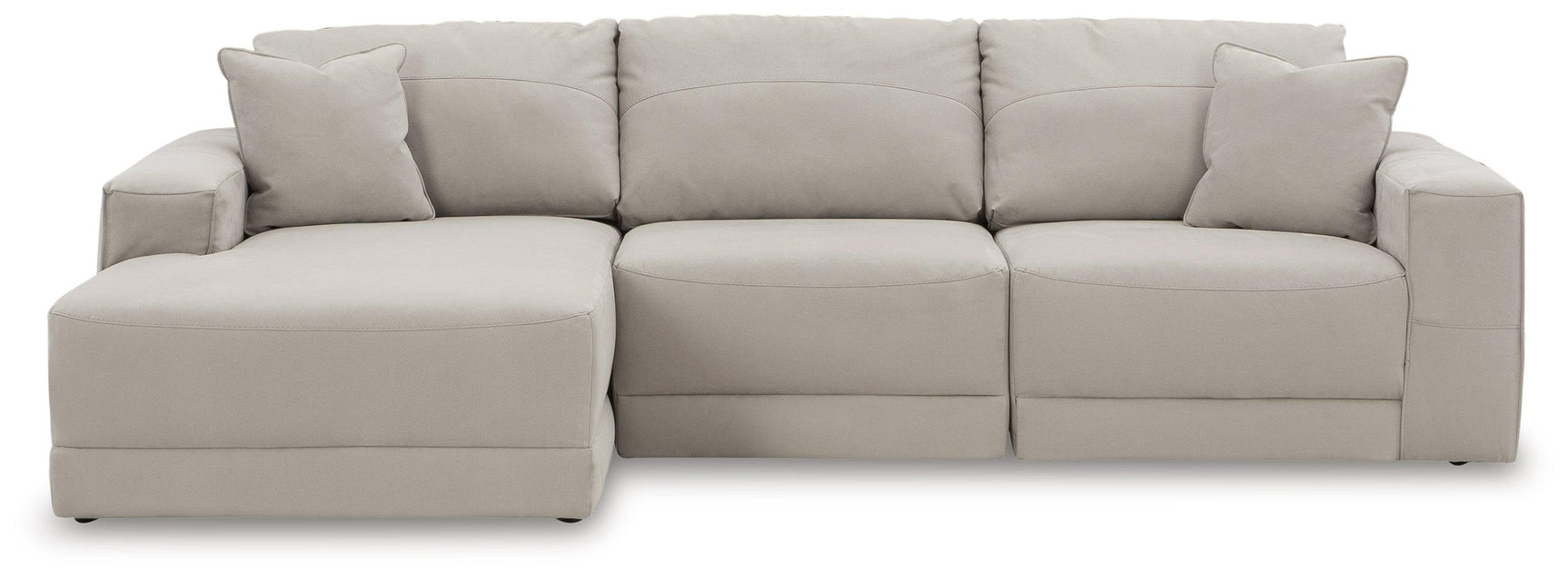 Close-up detail of Next-Gen Gaucho Gray 3-Piece Sectional Sofa upholstery and stitching
