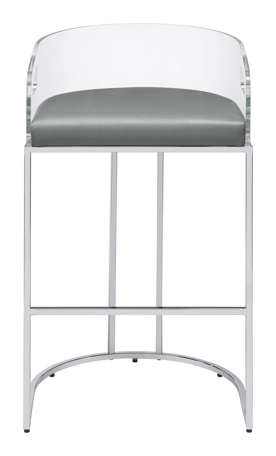 Chrome metal legs with levelers on Thermosolis bar stool