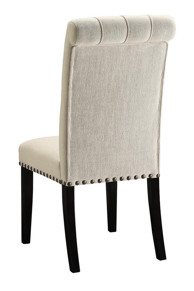 Mapleton Beige Tufted Upholstered Dining Chair back view