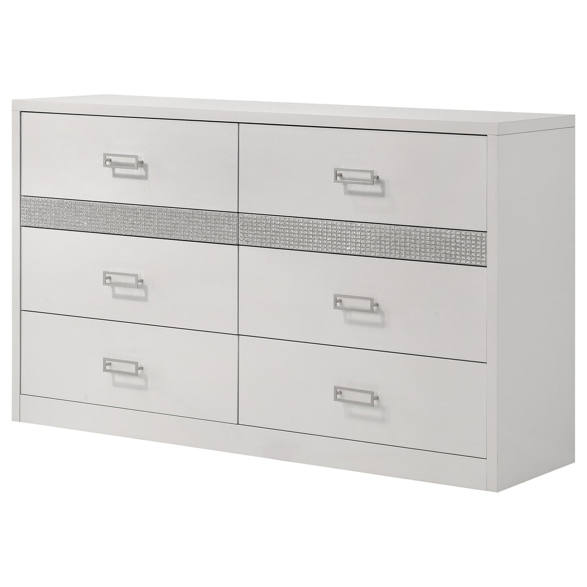 Viana 6-Drawer Bedroom Dresser White High Gloss — product image 4