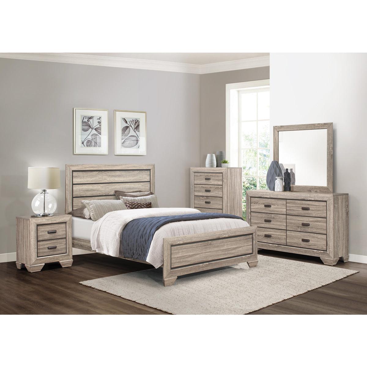 Close-up of Beechnut King Panel Bed panel design and natural finish