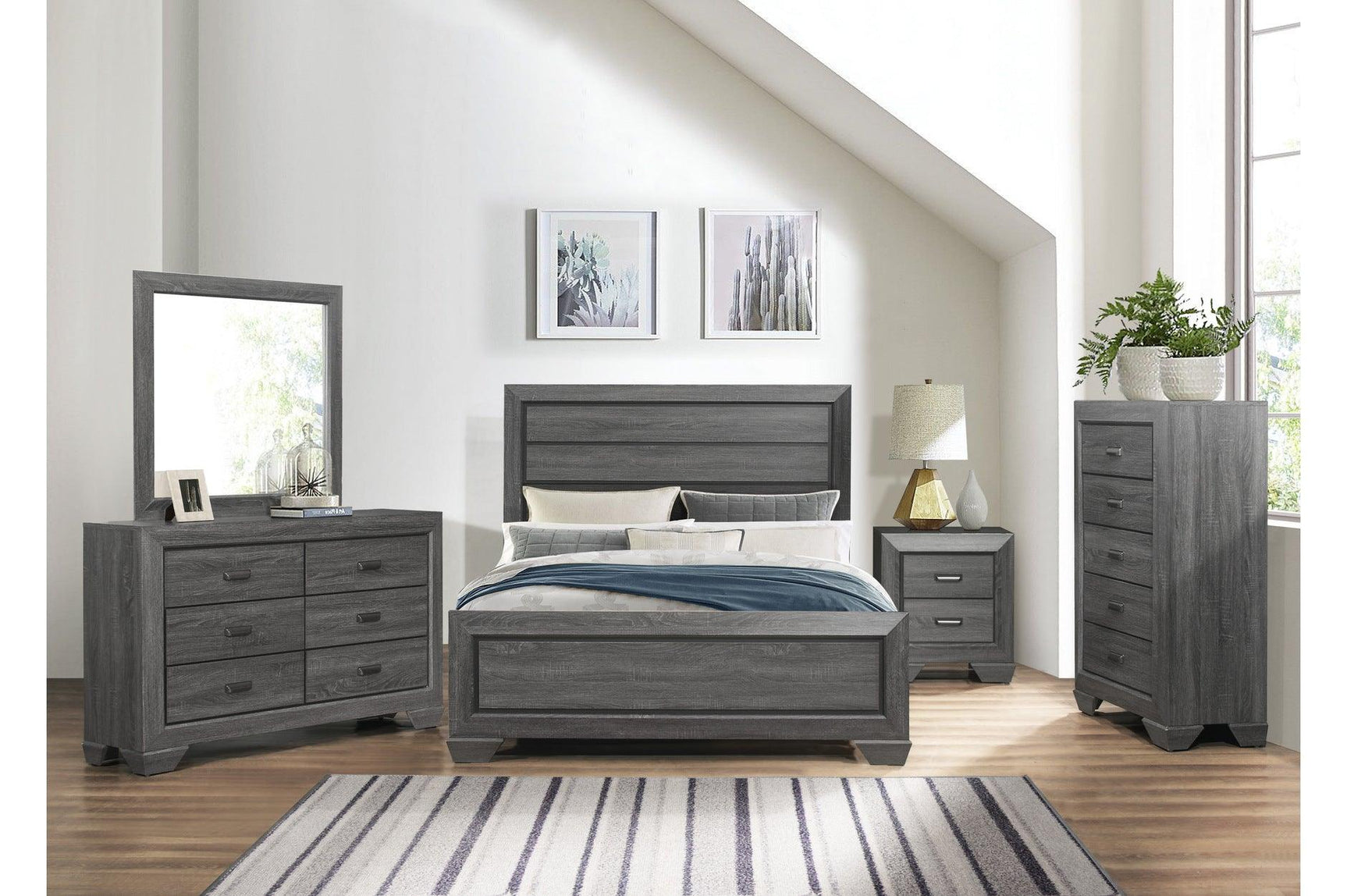Beechnut Gray Panel Bedroom Set bed side view