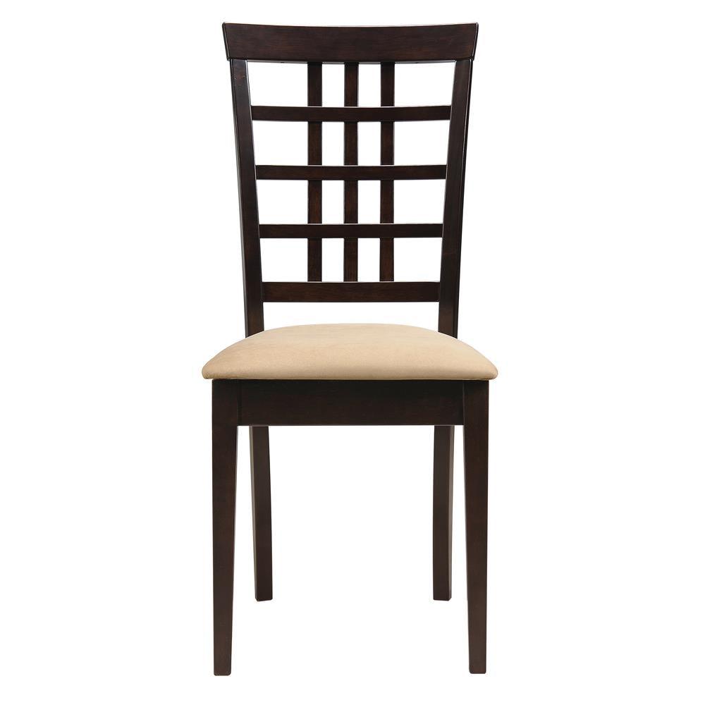Side view of Kelso Lattice Back Dining Chair Cappuccino