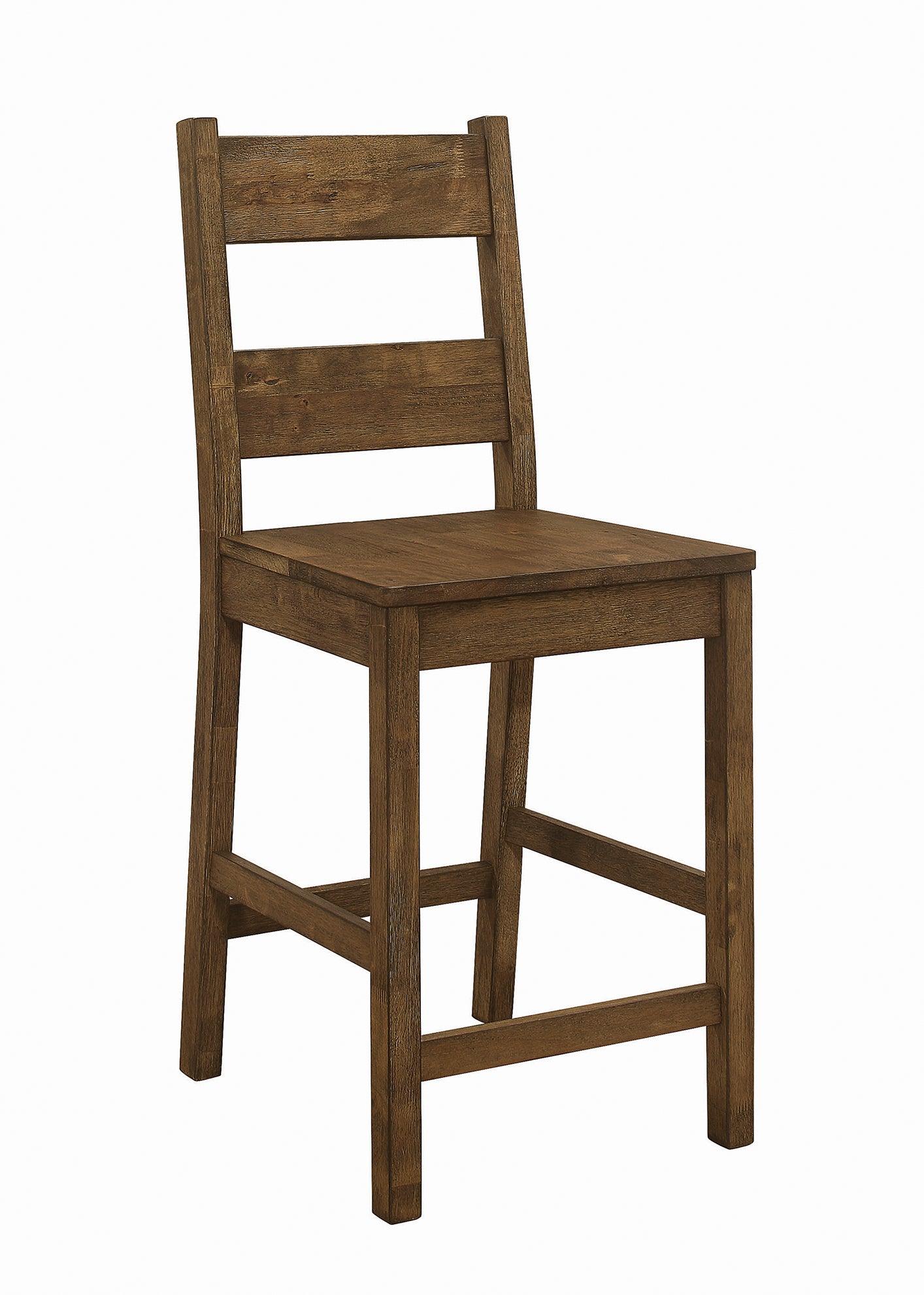Coleman Rustic Golden Brown Rectangular Counter Height Dining Set front angle