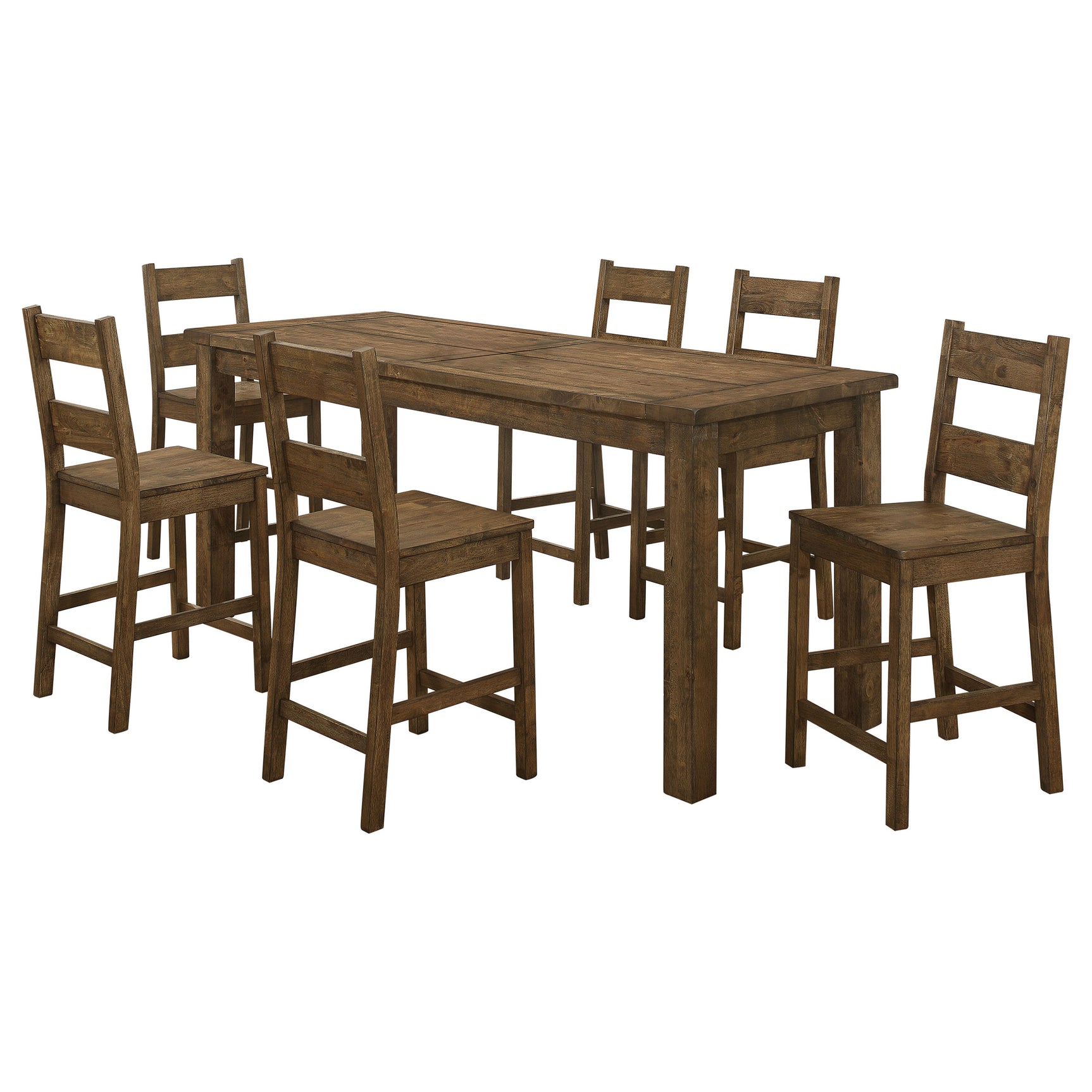 Side view of Coleman Golden Brown Counter Height Dining Set furniture