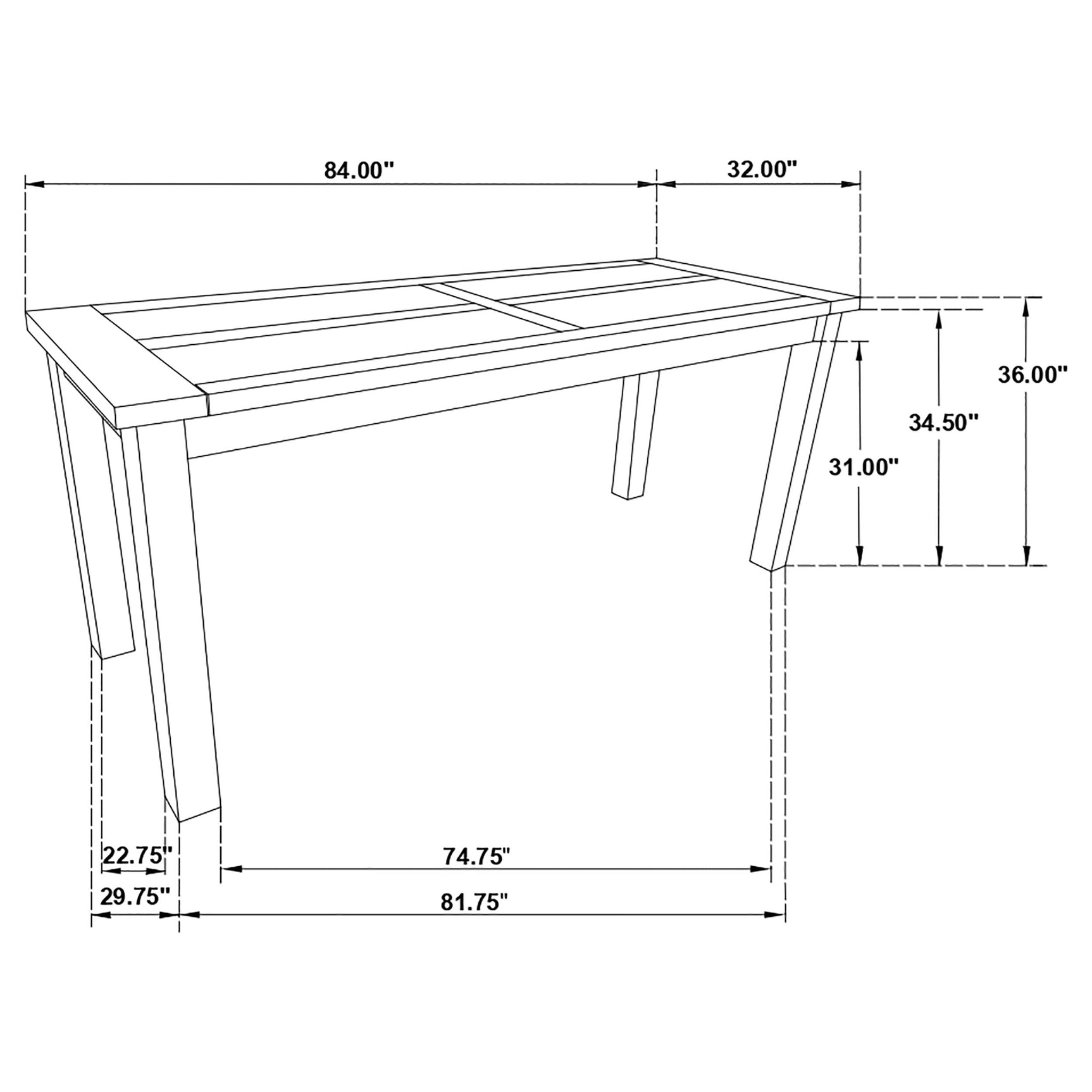 Main front view of dining set