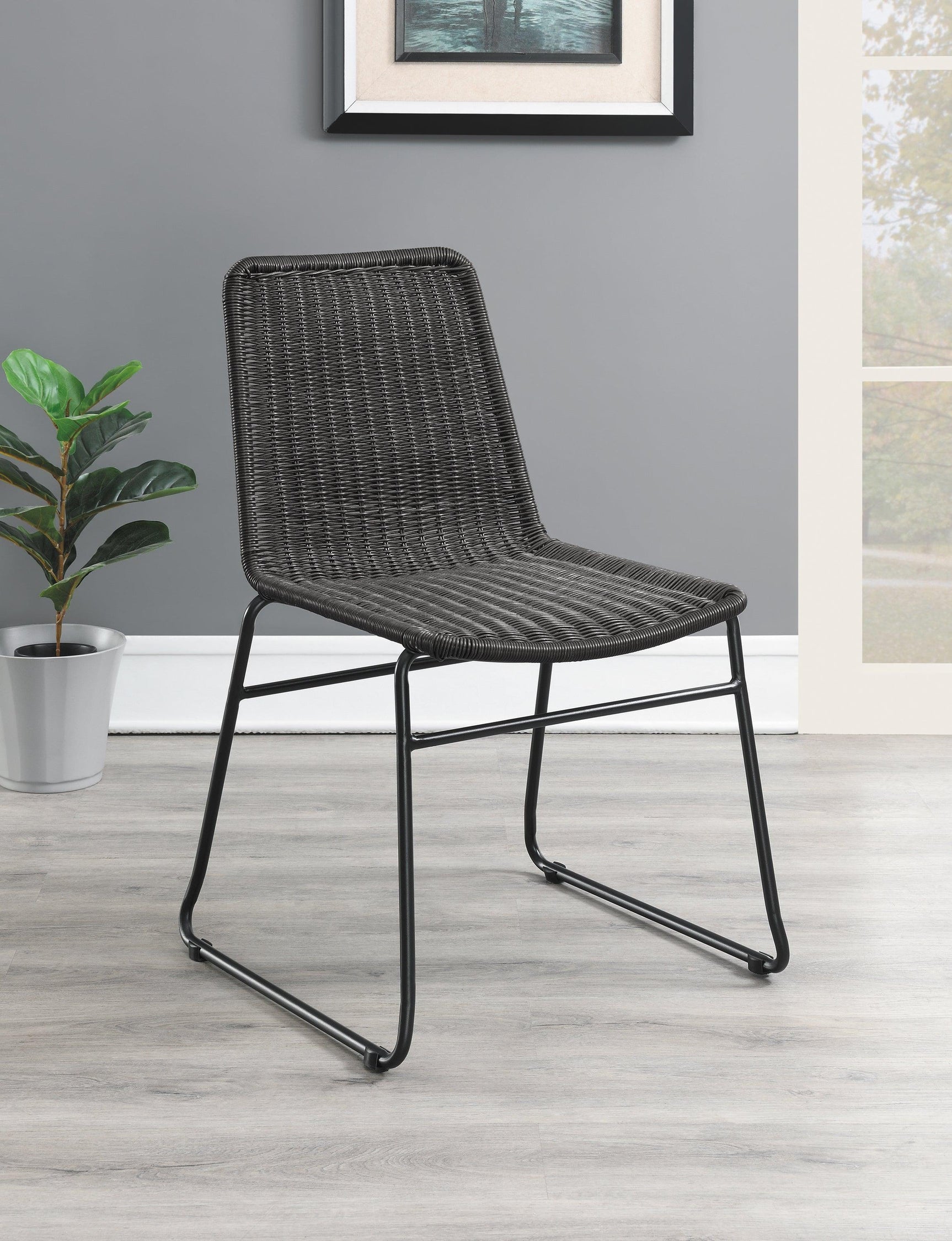 detail view of Aviano Base Gunmetal Circular Dining Room Set dining room furniture