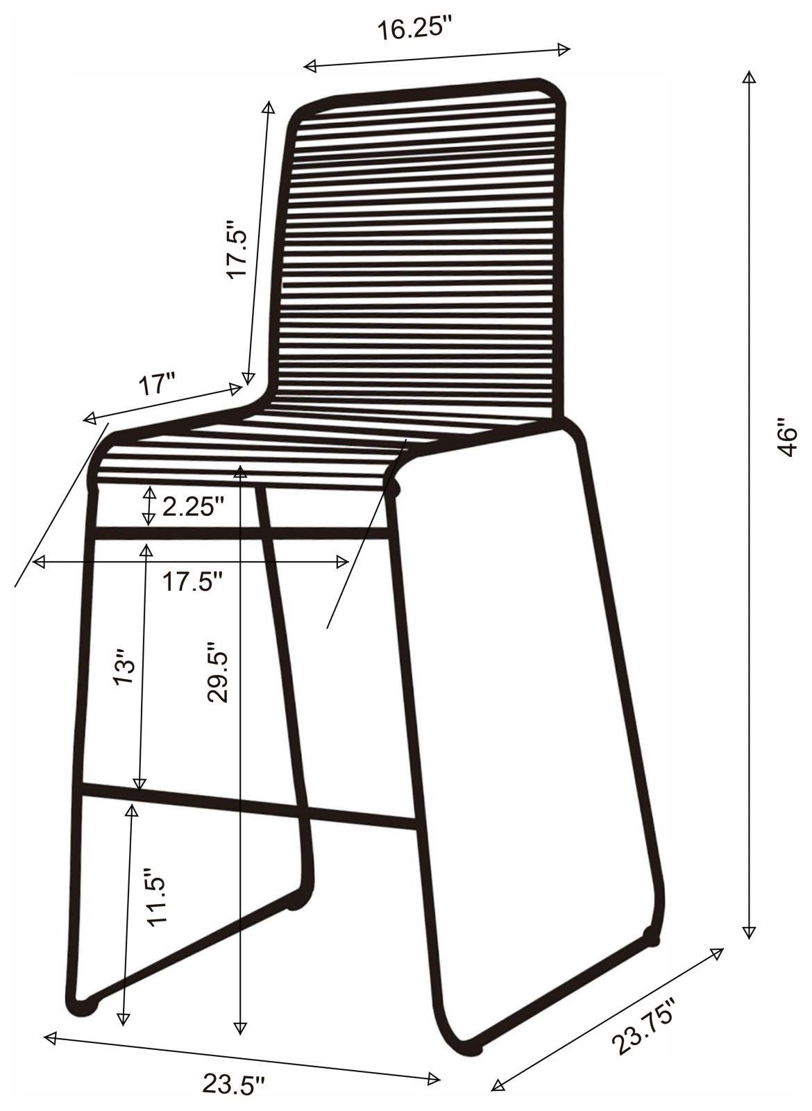 Kai Upholstered Bar Stool with Footrest Charcoal and Gunmetal full height profile