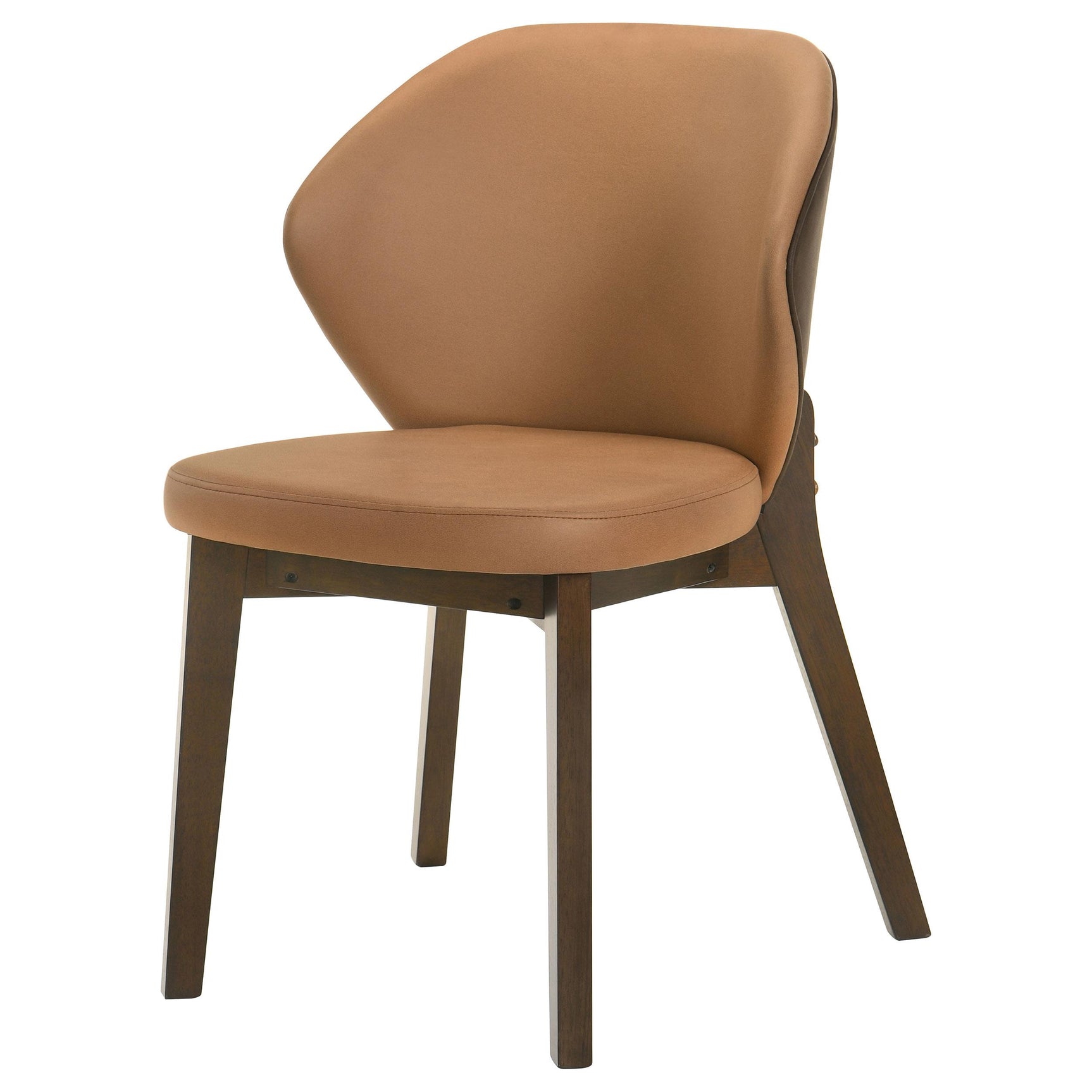 Rubberwood frame and angled rear legs of Randolph chair