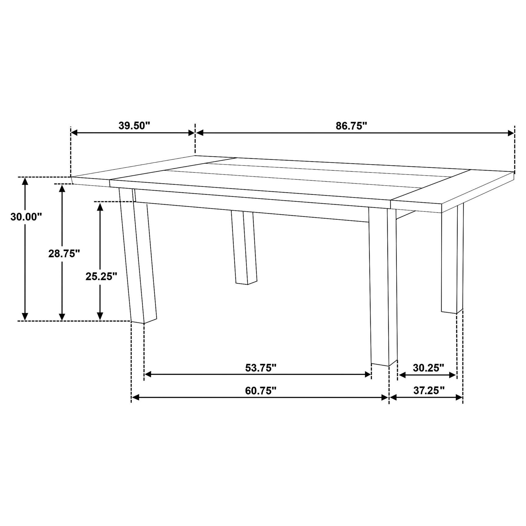 Cardova dining table with place settings example