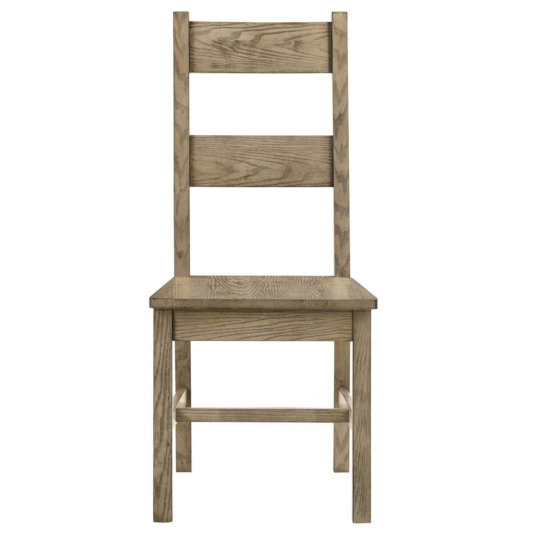 Cardova solid wood ladder-back dining side chair in vineyard oak, front angle