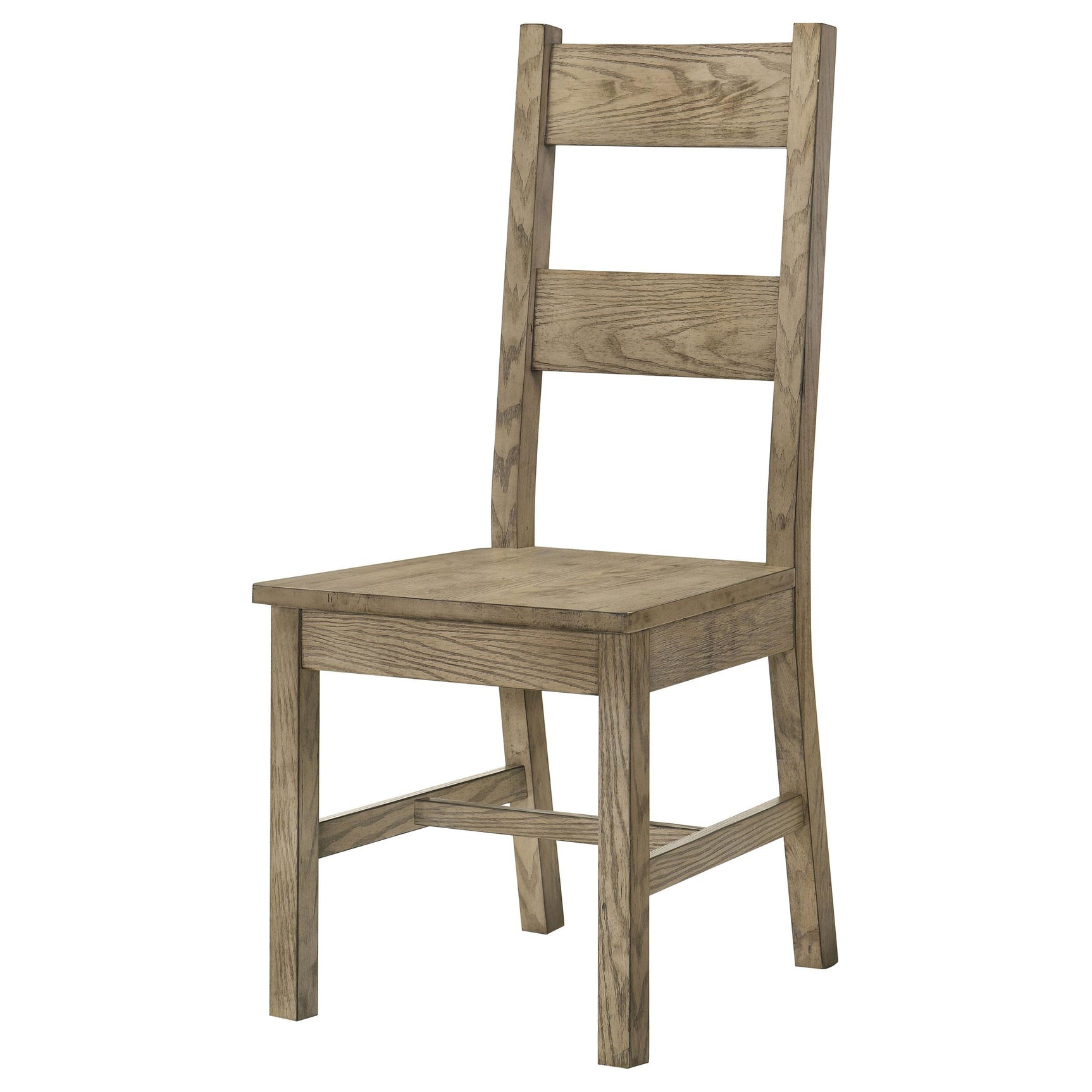 Cardova solid wood ladder-back dining side chair in vineyard oak, front angle