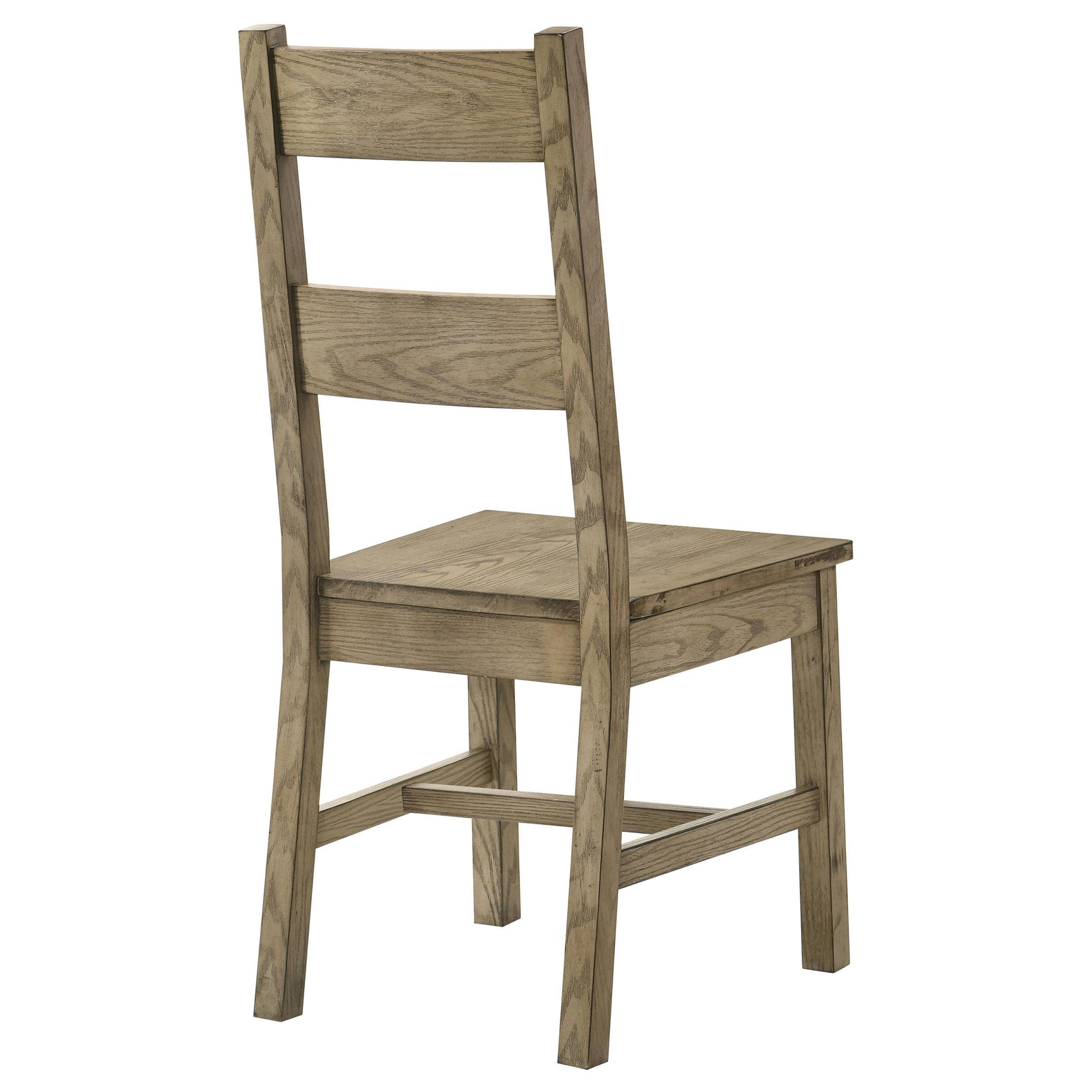 Cardova solid wood ladder-back dining side chair in vineyard oak, front angle