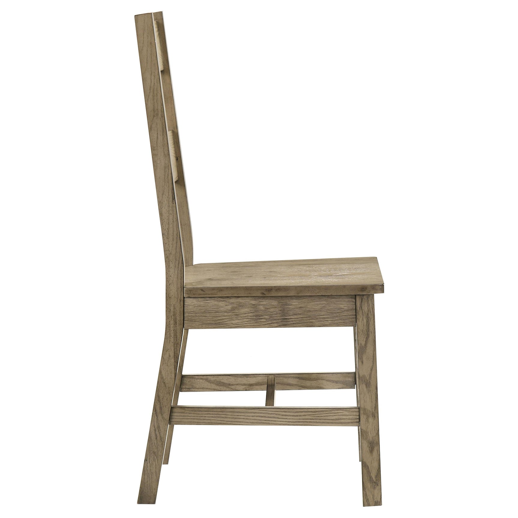 Cardova solid wood ladder-back dining side chair in vineyard oak, front angle
