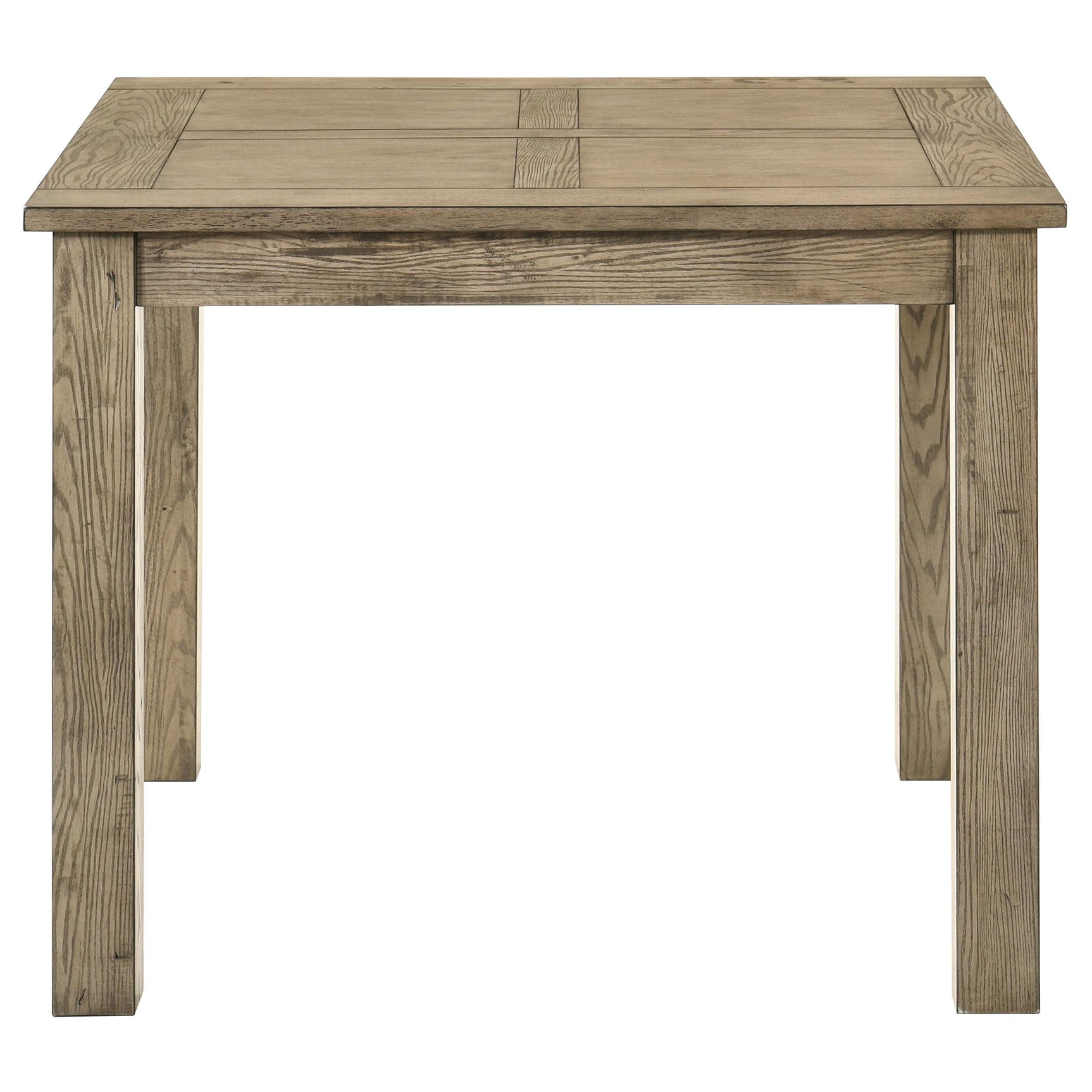 Close-up of vineyard oak finish on Cardova table leg