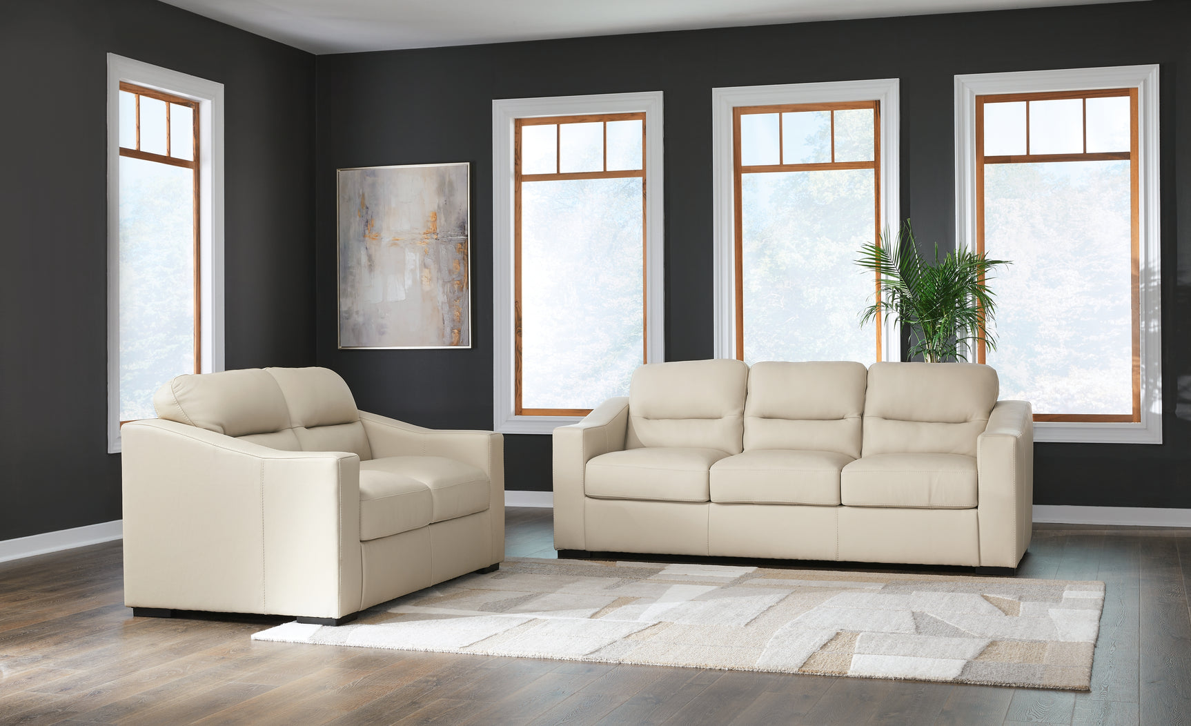 side view of Treasure Almond Trove Sofa and Loveseat furniture