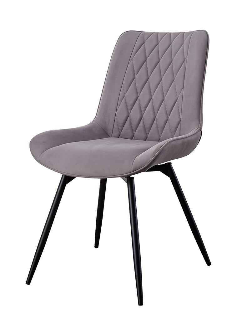 Swivel base and gunmetal legs of Diggs Dining Chair