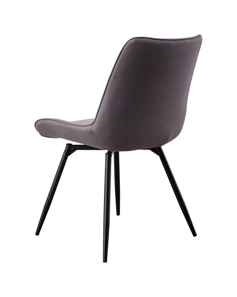 Set of two Diggs Grey Upholstered Dining Chairs side by side
