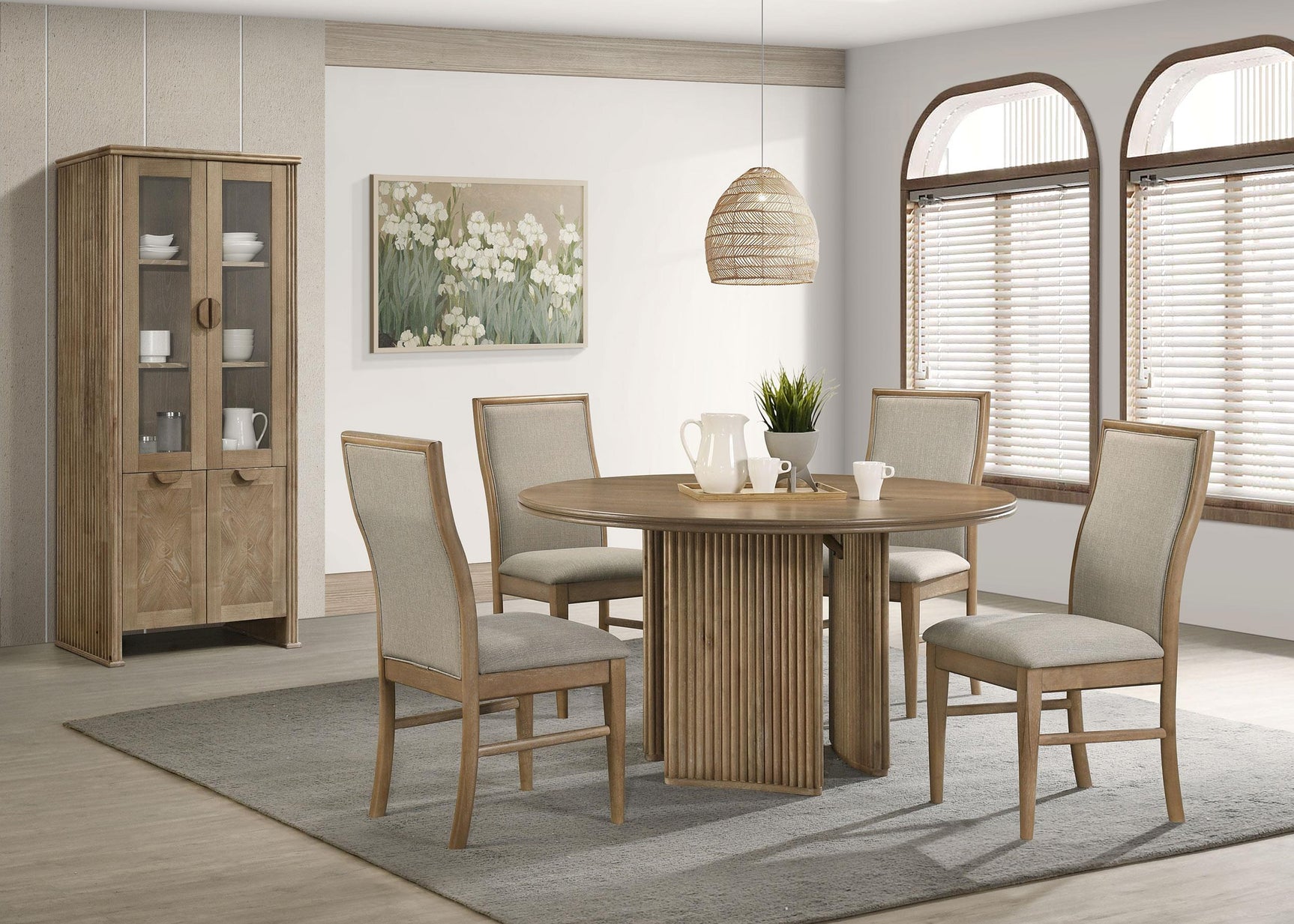Adina dining table with chairs in a modern home setting