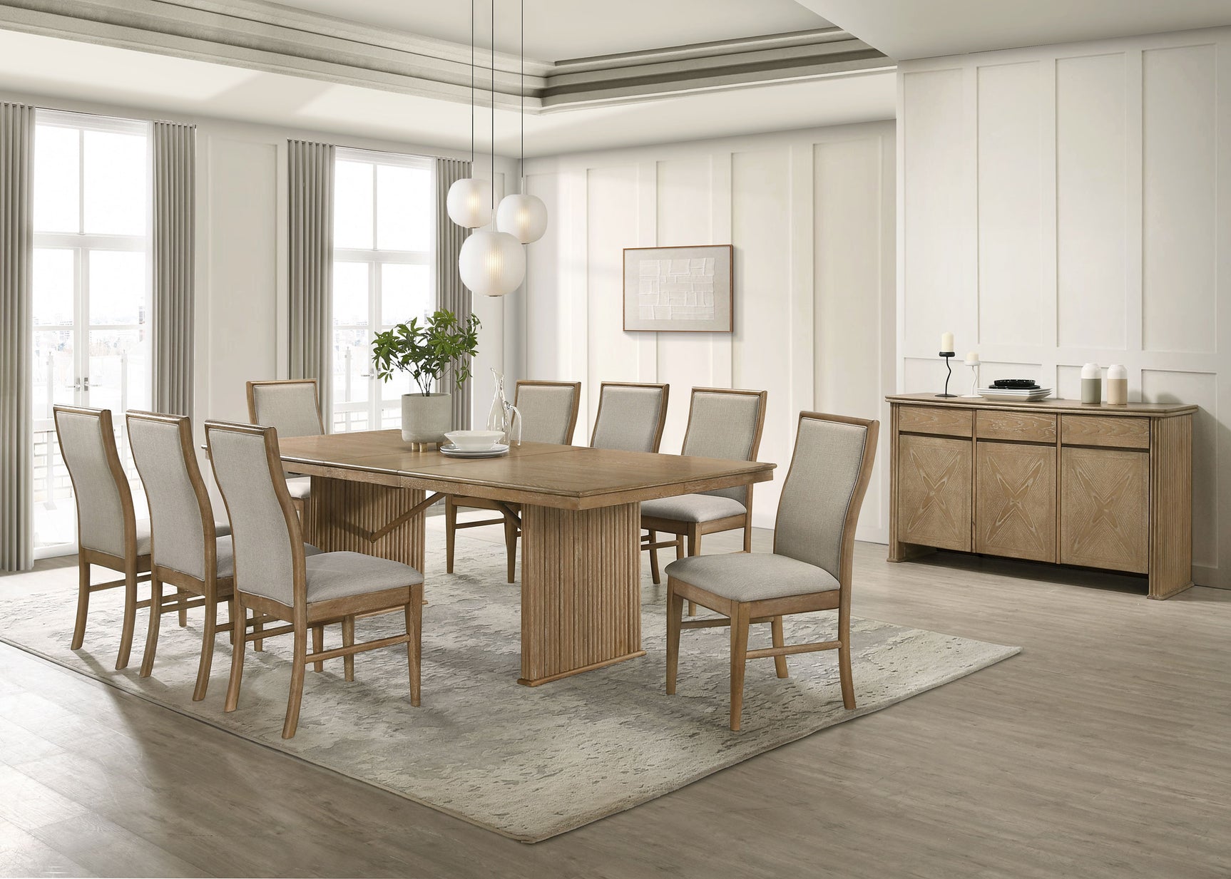 Adina Extension Dining Table with 8 side chairs