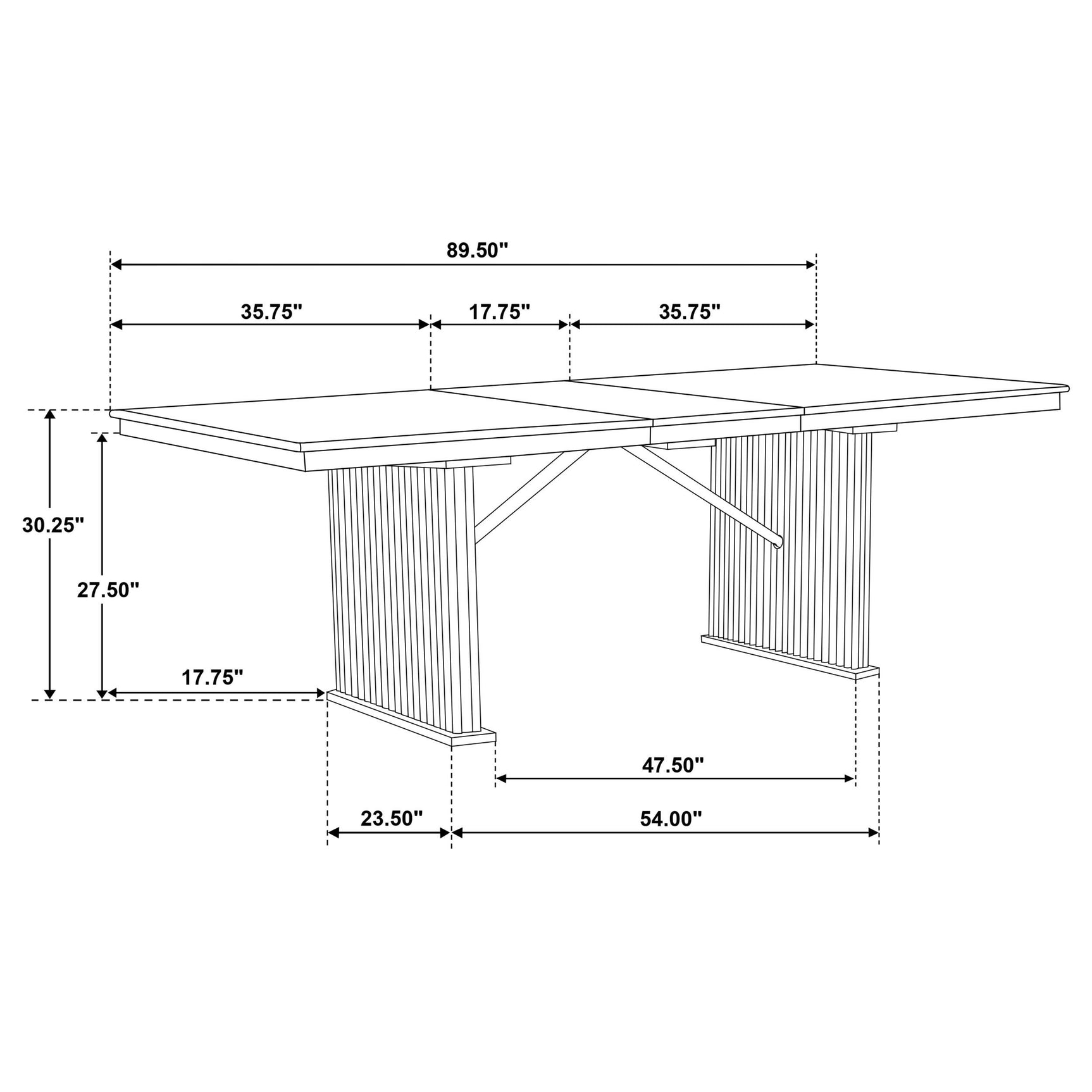 Table assembly components laid out