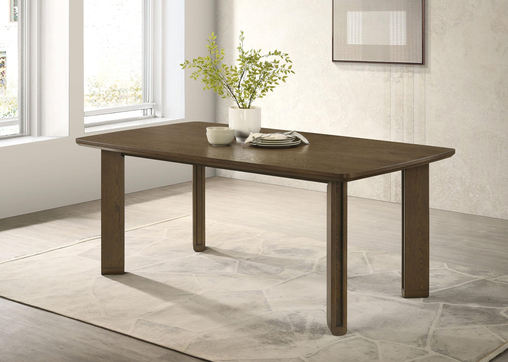 Ottowa dining table side angle showing wood grain