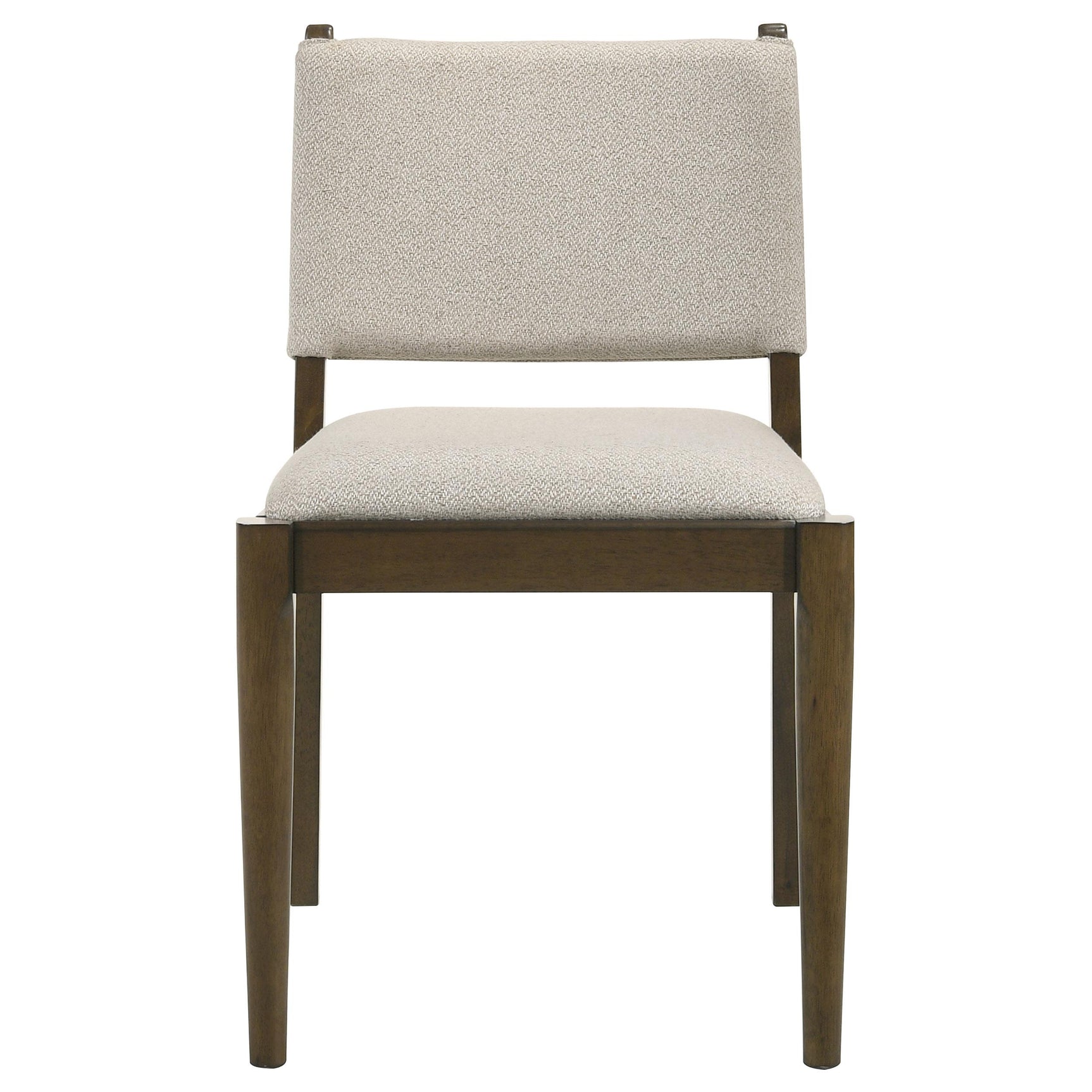Tapered brown hardwood legs of Ottowa dining side chair