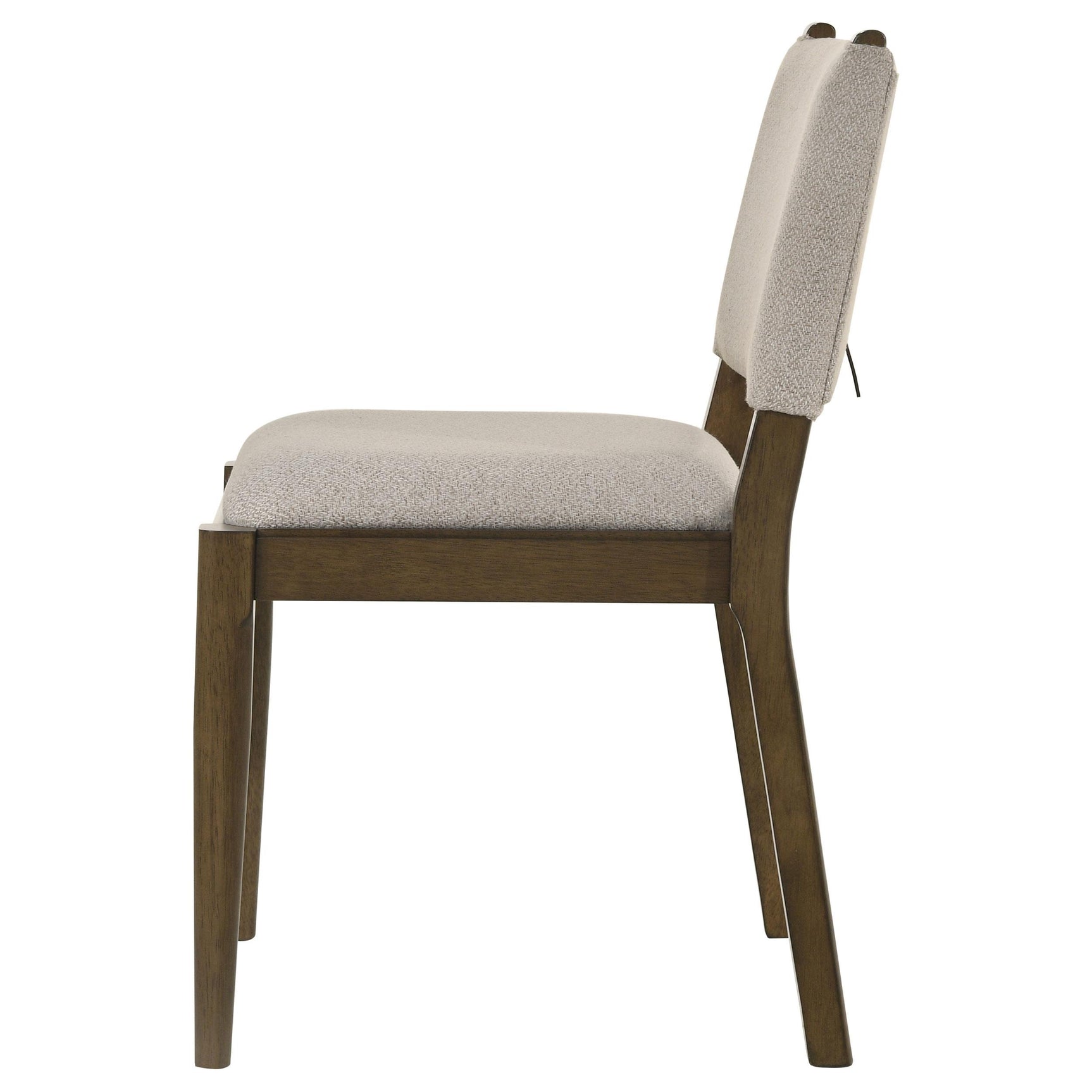 Ottowa Upholstered Dining Side Chair brown fabric angled view