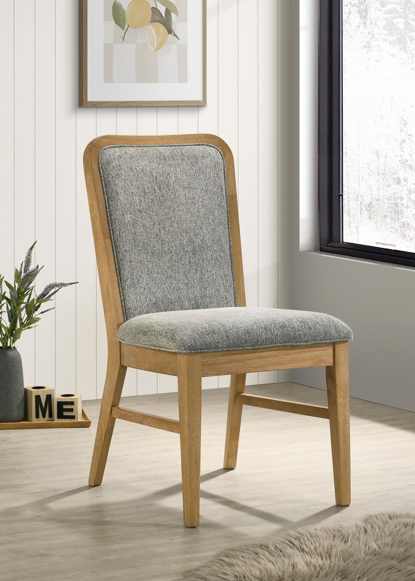 Croyden dining side chair curved back close-up