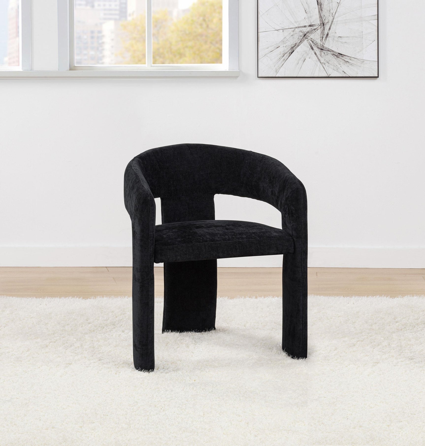 Carlow dining arm chair detailed upholstery side view