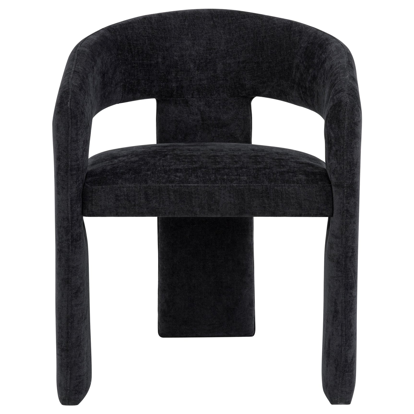 Carlow upholstered dining arm chair side profile