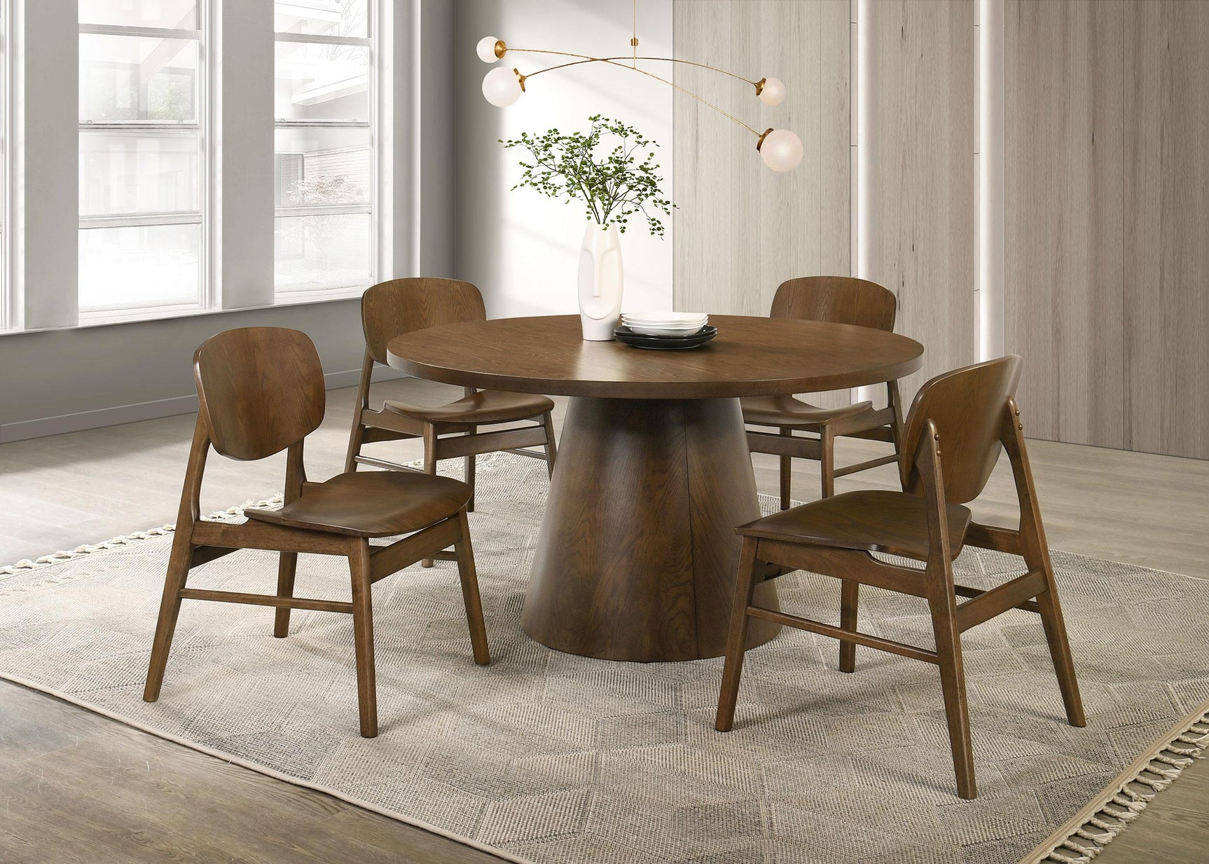 Franklin round dining table in styled dining room setting