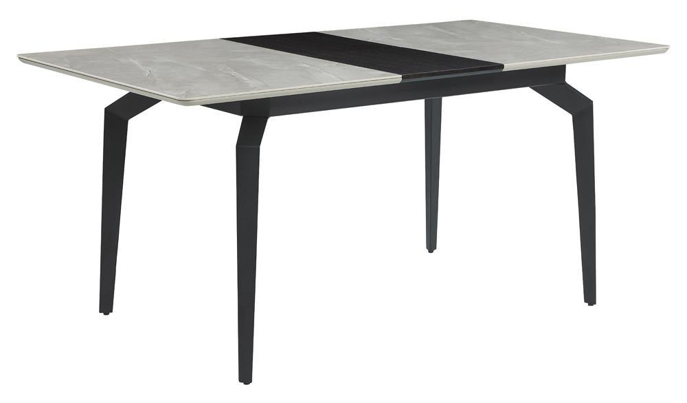 Mina Dining Table with extension leaf half-open