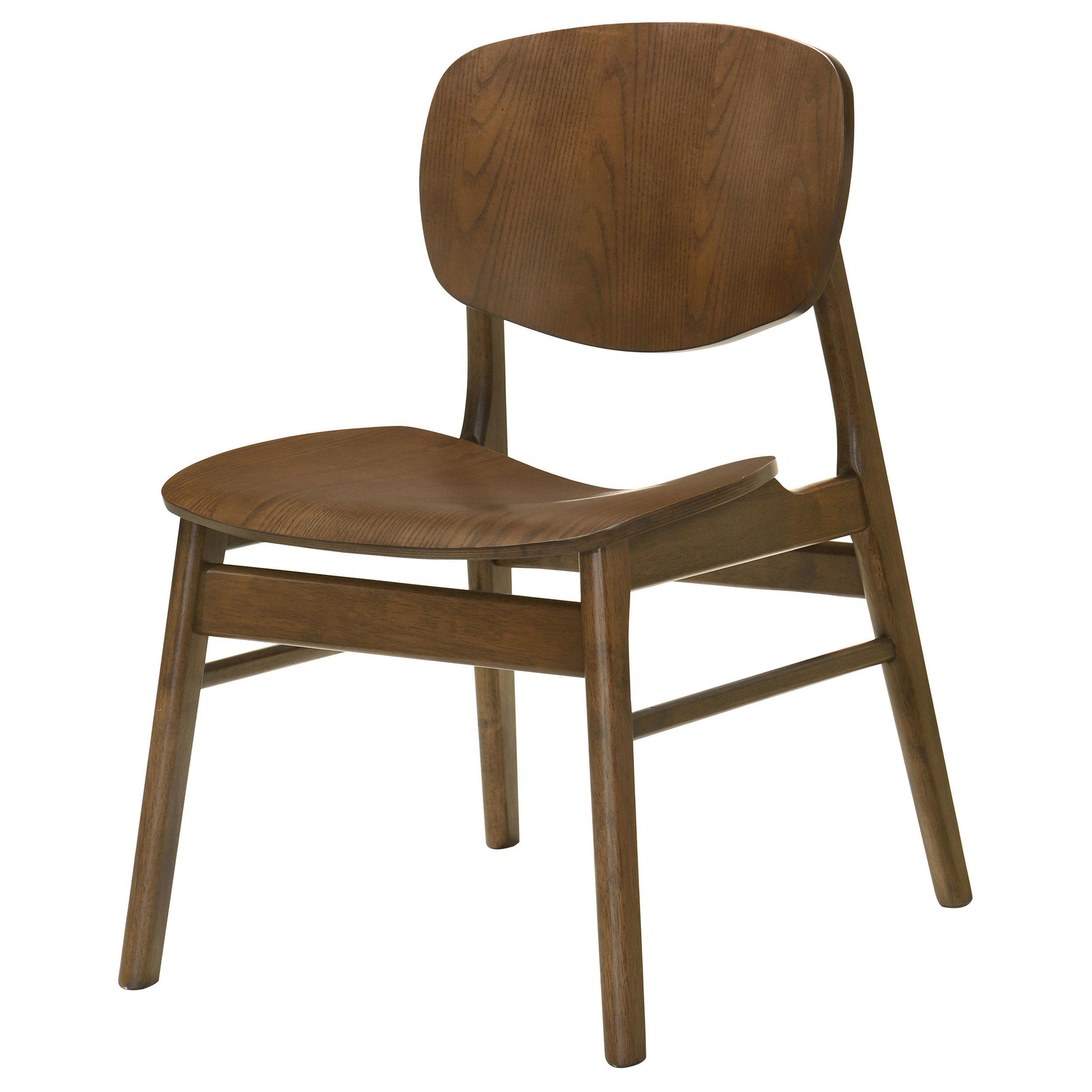 Benford chair showing seat depth and width in dark brown finish