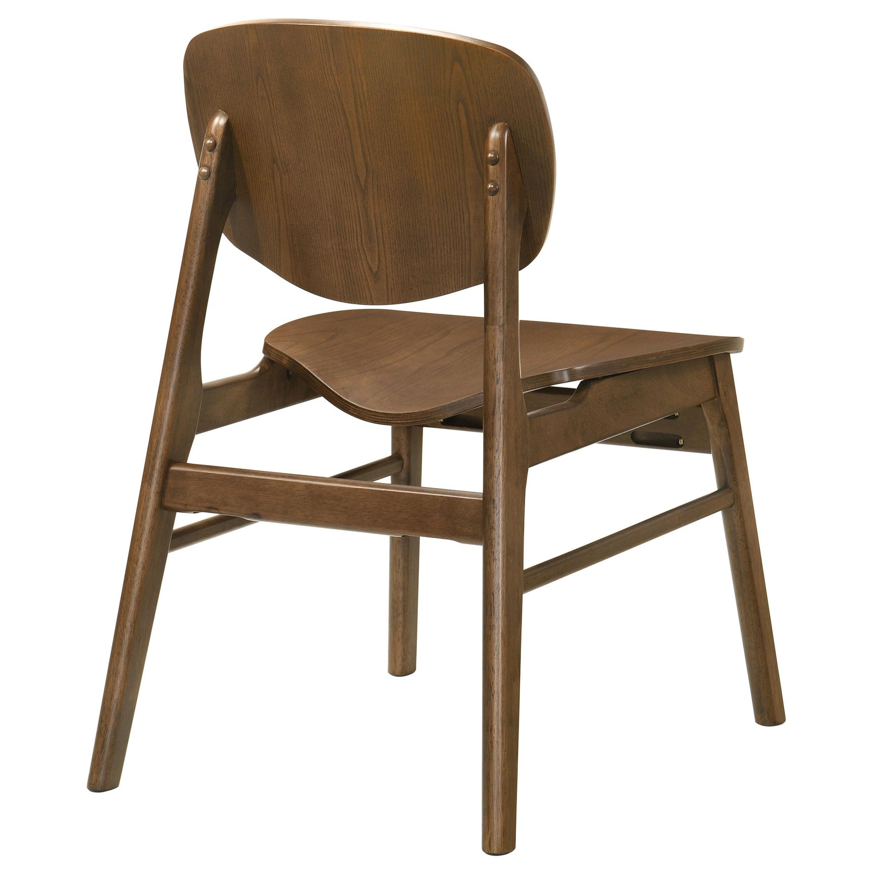 Detail of solid wood backrest on Benford dining chair