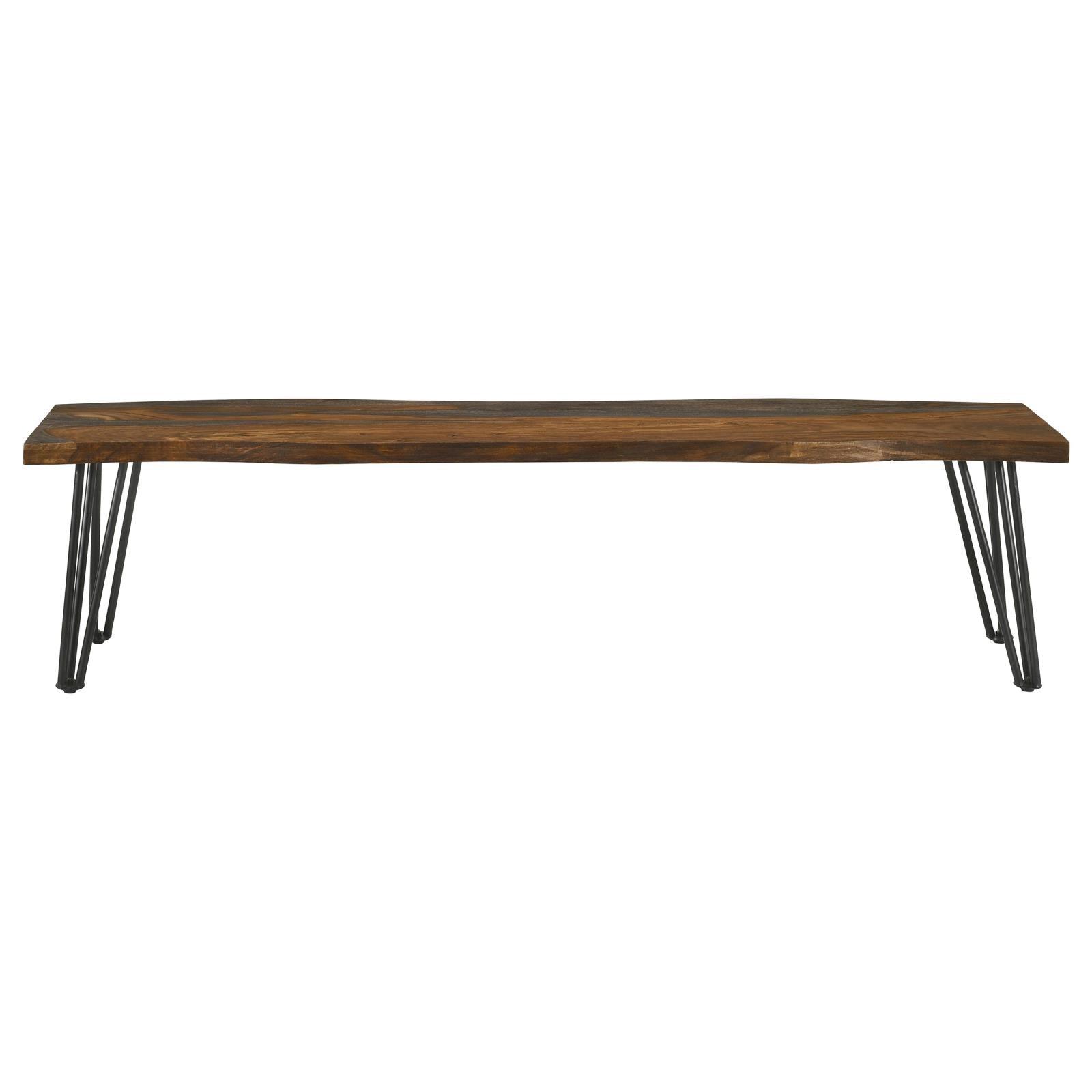 Close-up of live edge detailing on Neve dining bench seat