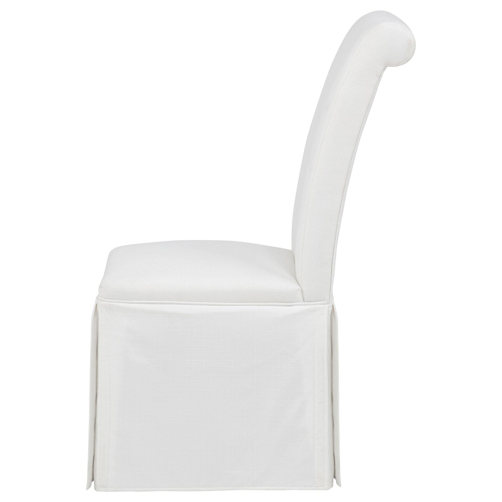 Shawna skirted side chair seat and top rail detail